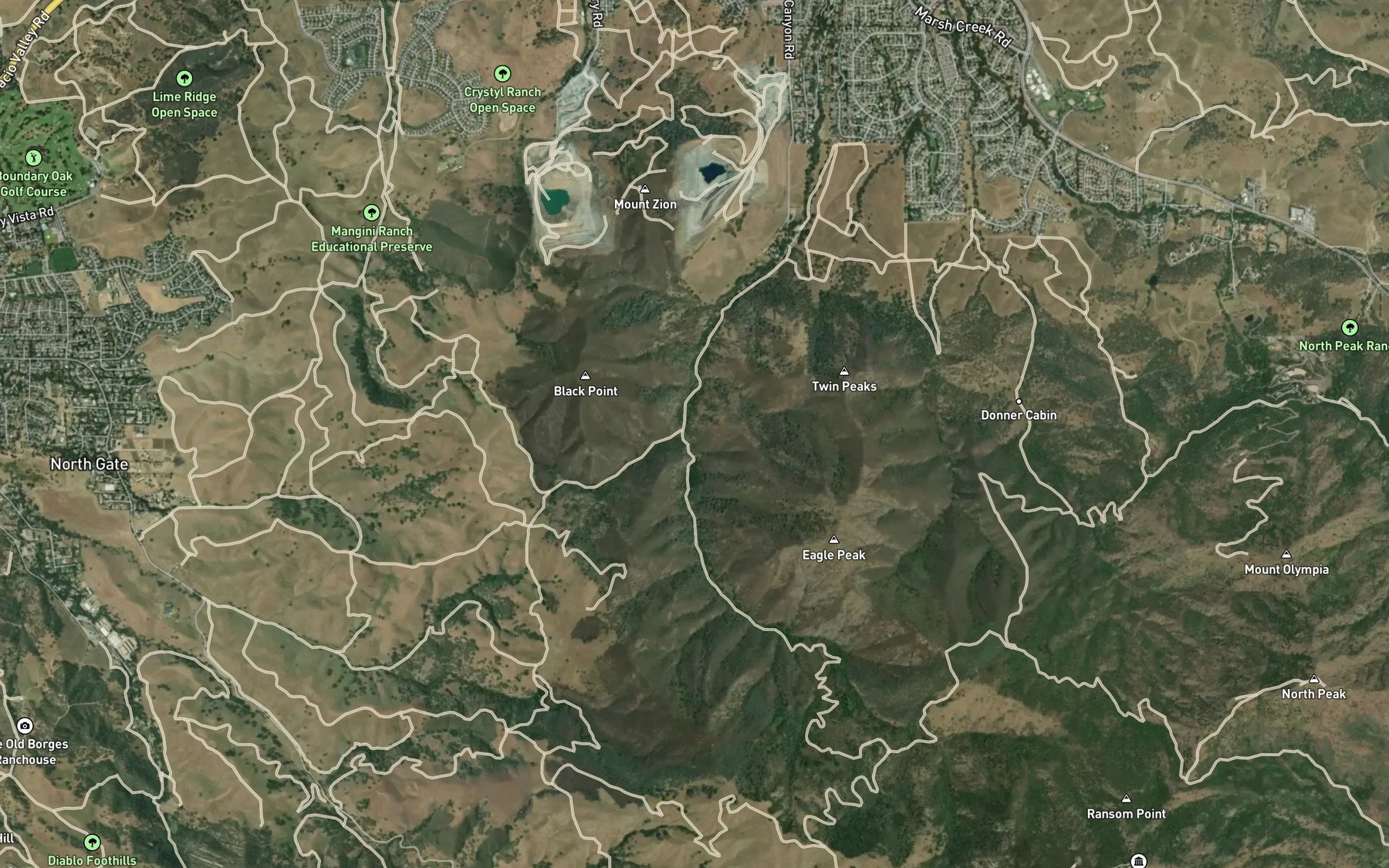 Satellite map of the Deer Flat Creek