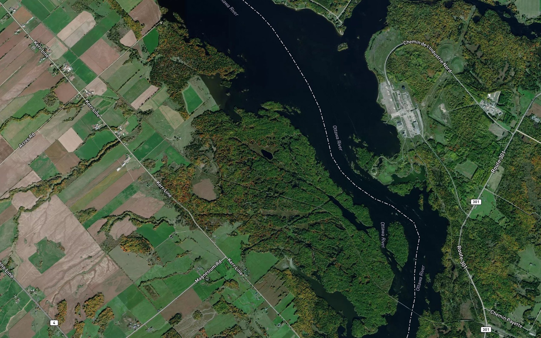 Satellite map of the Killoran Bay