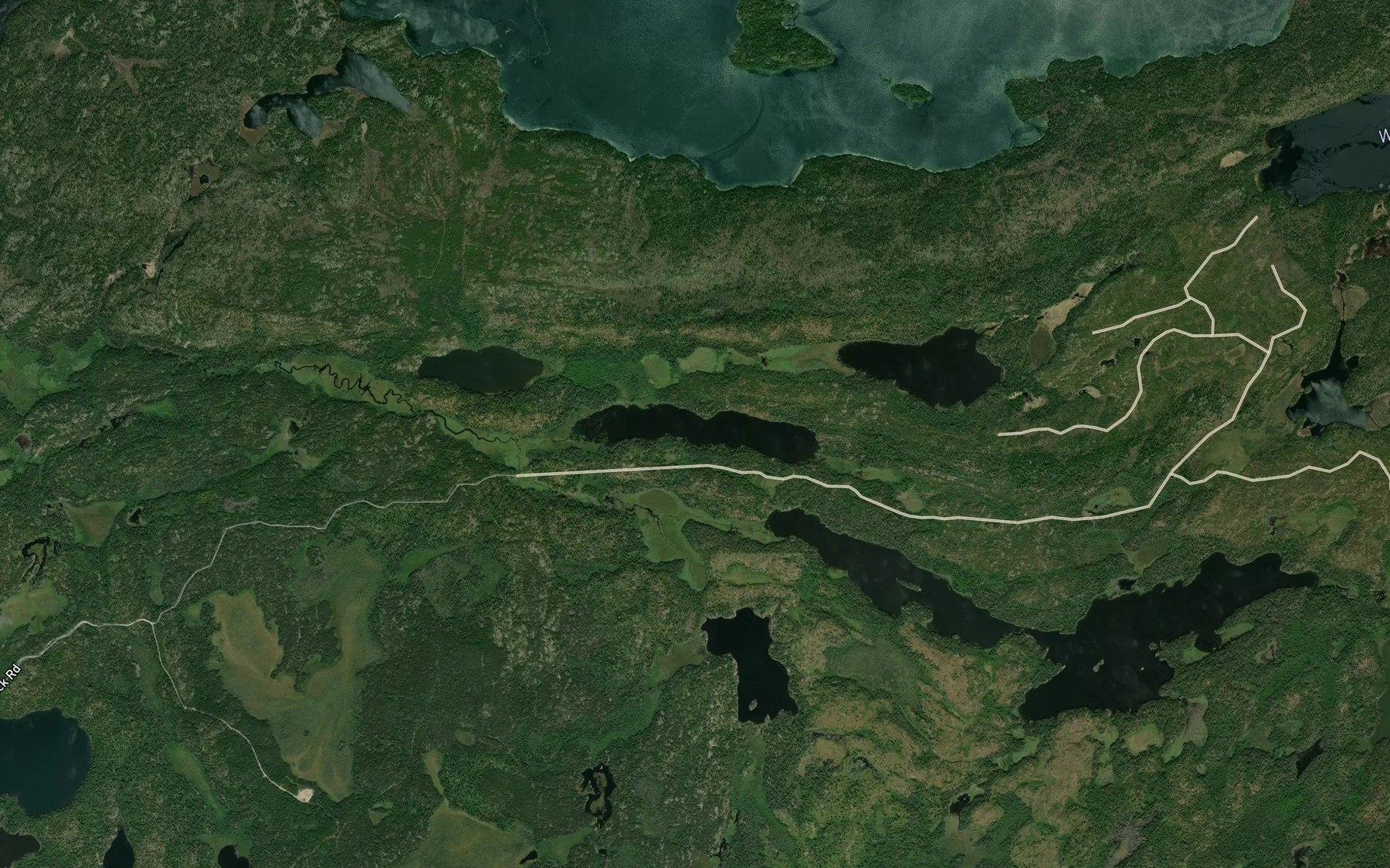 Satellite map of the Sanford Lake