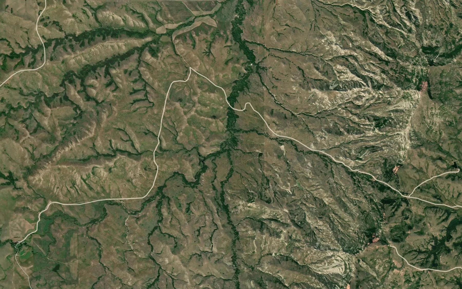 Satellite map of the Coal Creek