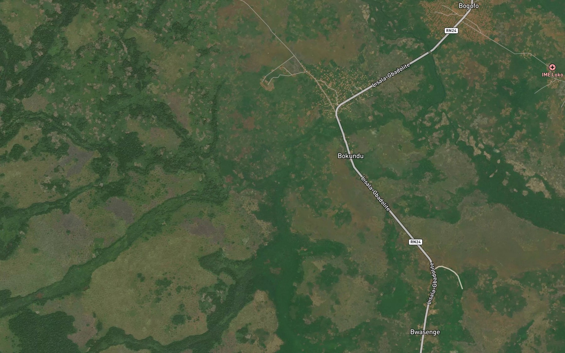 Satellite map of the Gbandele