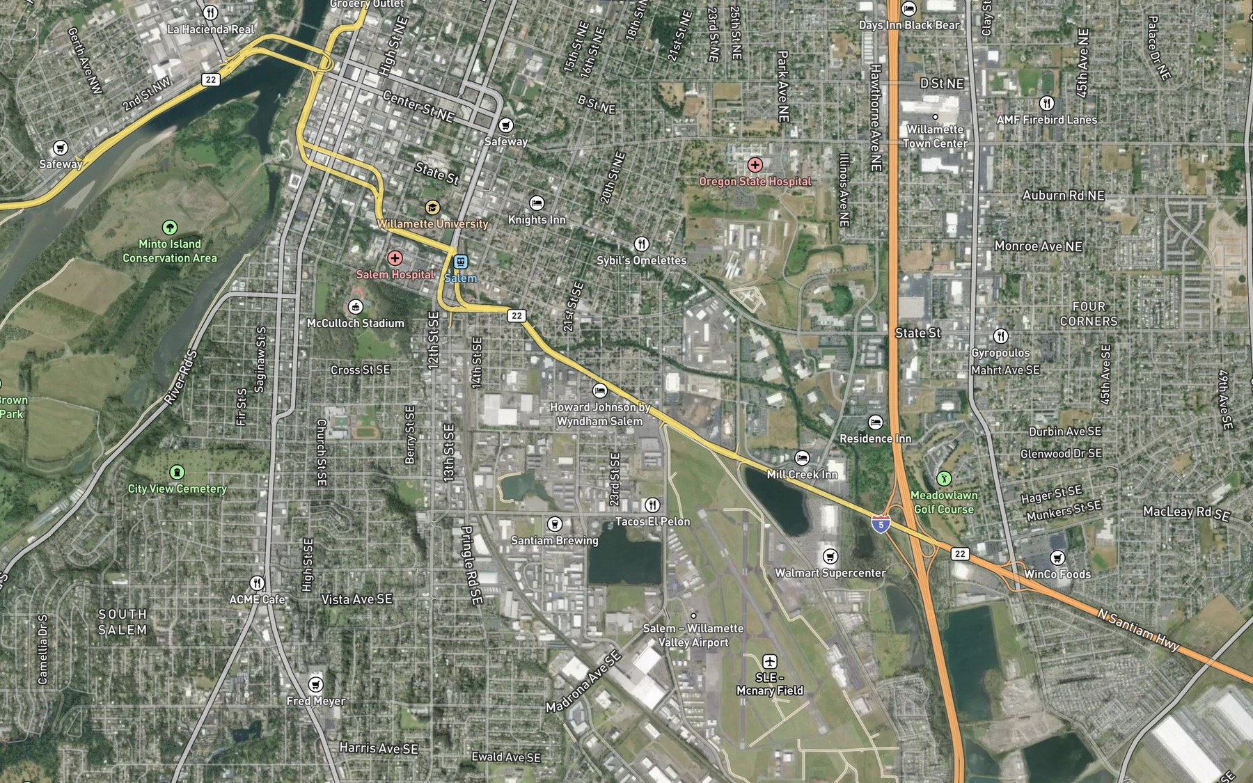 Satellite map of the Mission Ditch