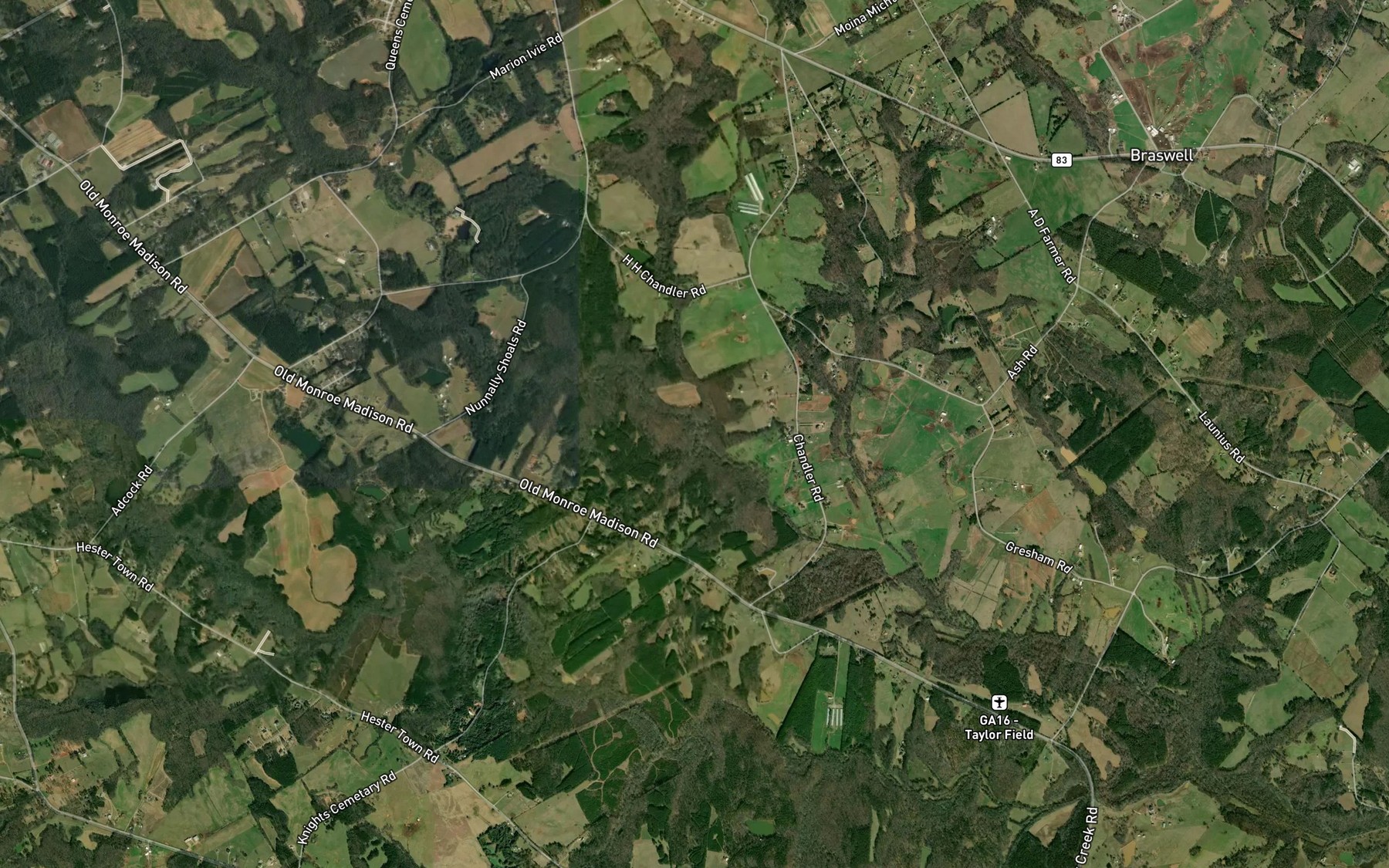 Satellite map of the Green Branch