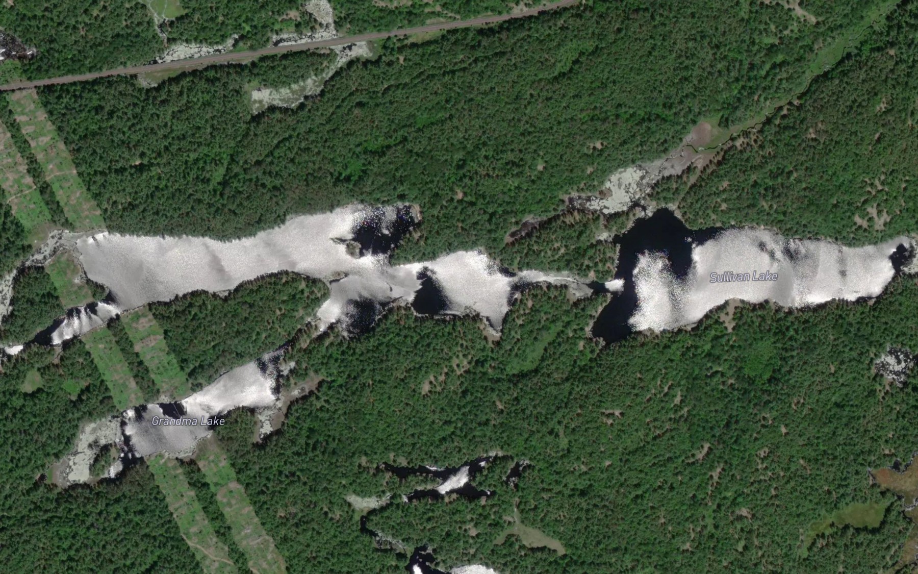 Satellite map of the Sullivan Lake