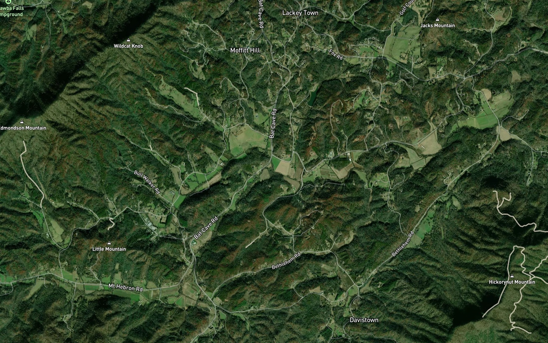 Satellite map of the Little Crooked Creek