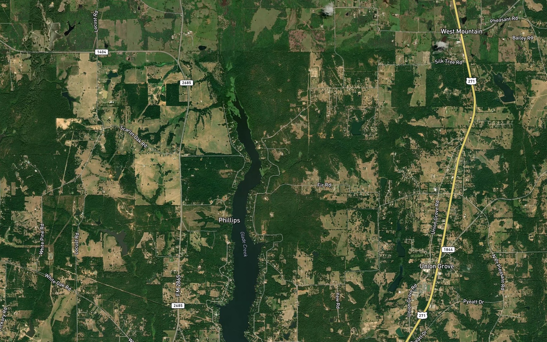 Satellite map of the McCoy Branch