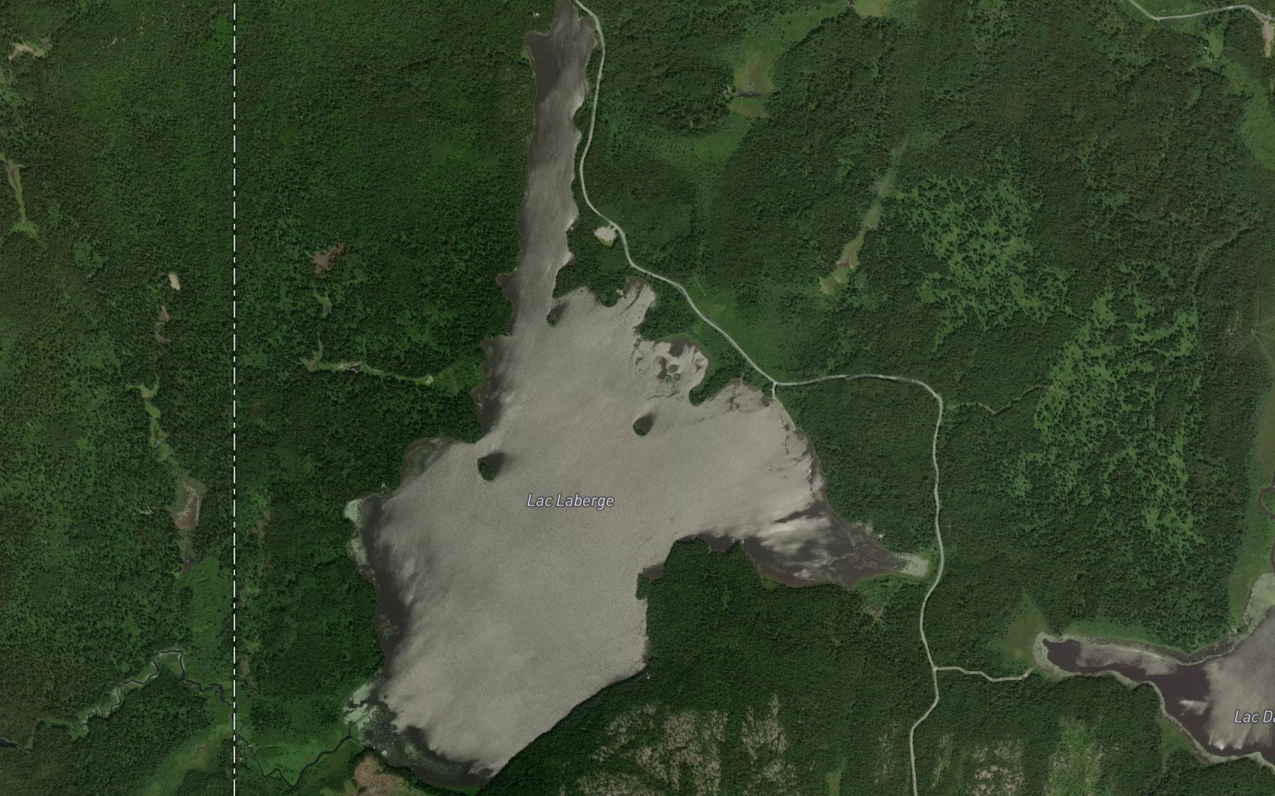 Satellite map of the Lac Laberge
