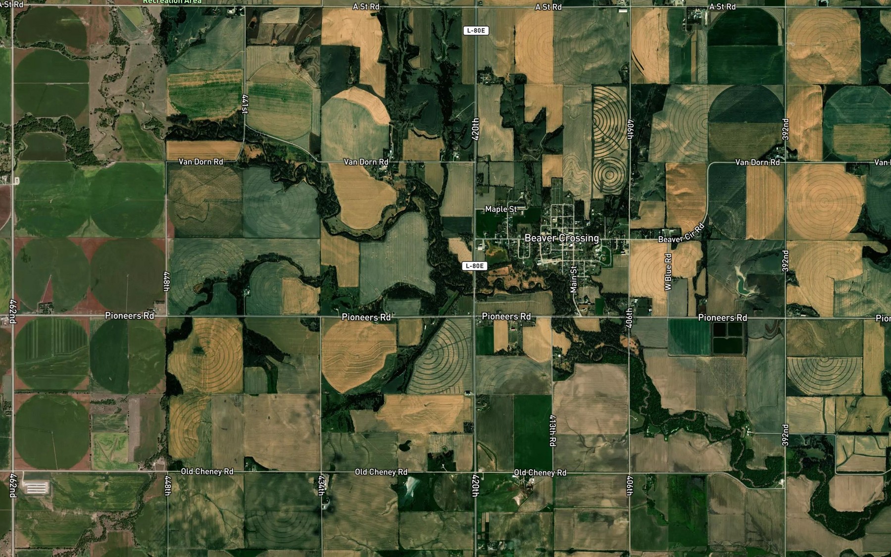 Satellite map of the Indian Creek