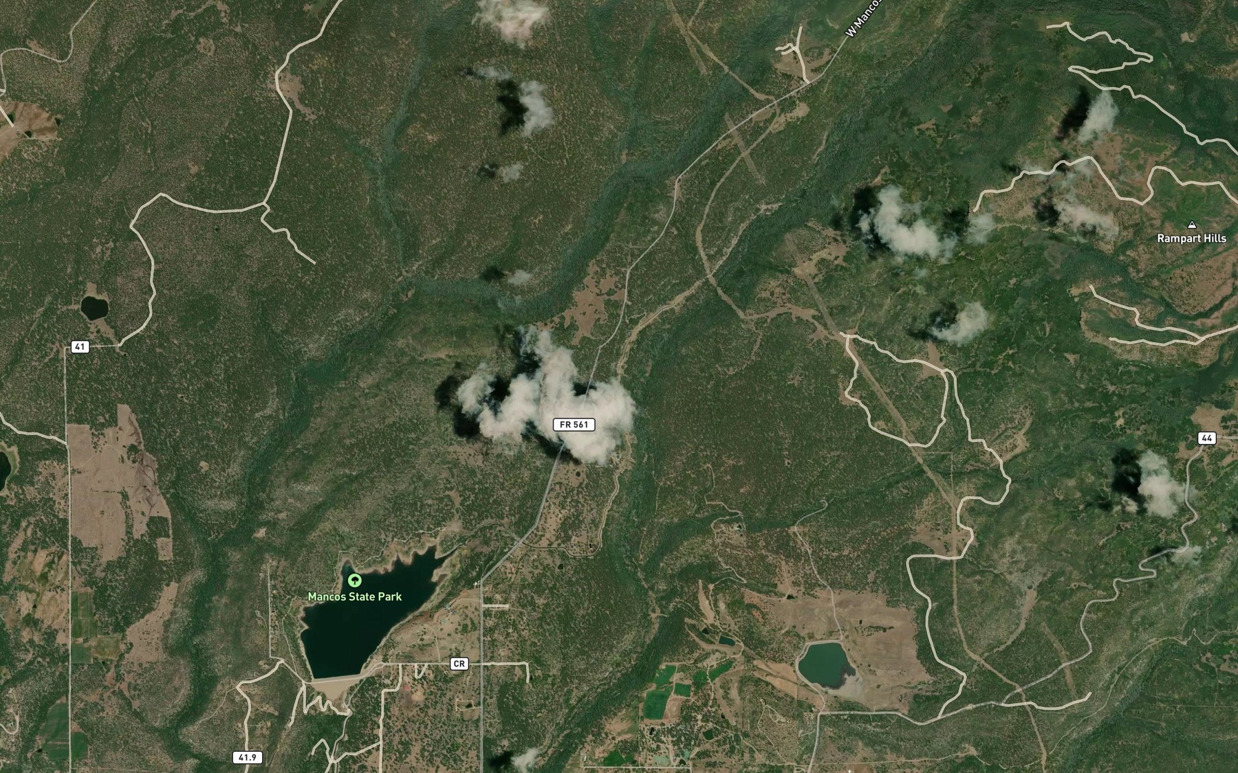 Satellite map of the Jackson Gulch Inlet Canal