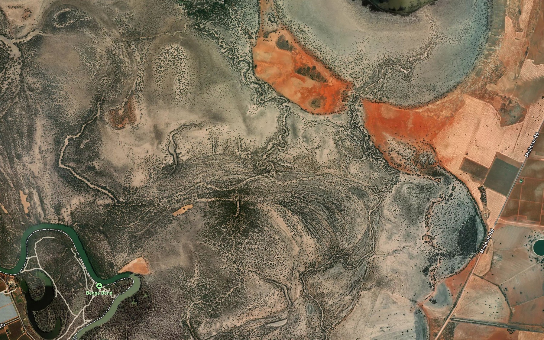Satellite map of the Washpen Creek