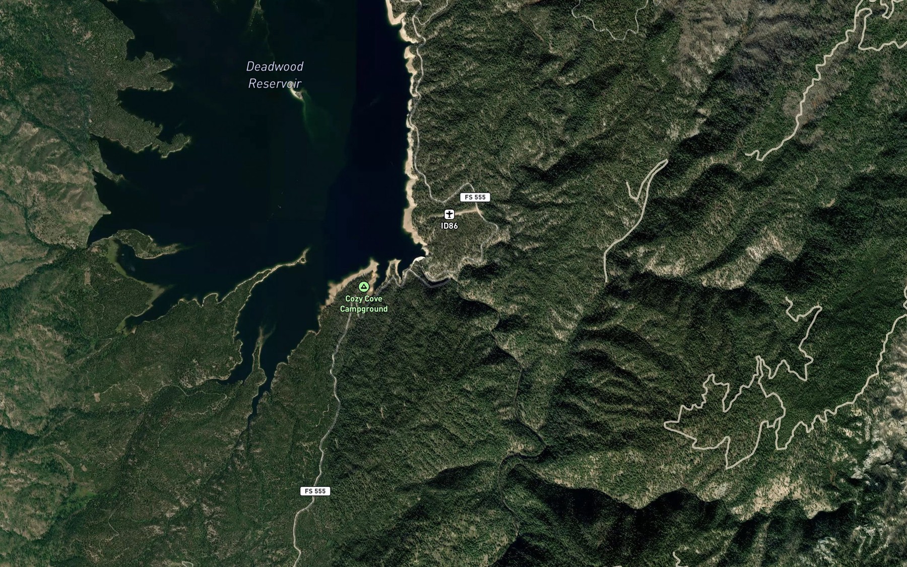 Satellite map of the Wilson Creek