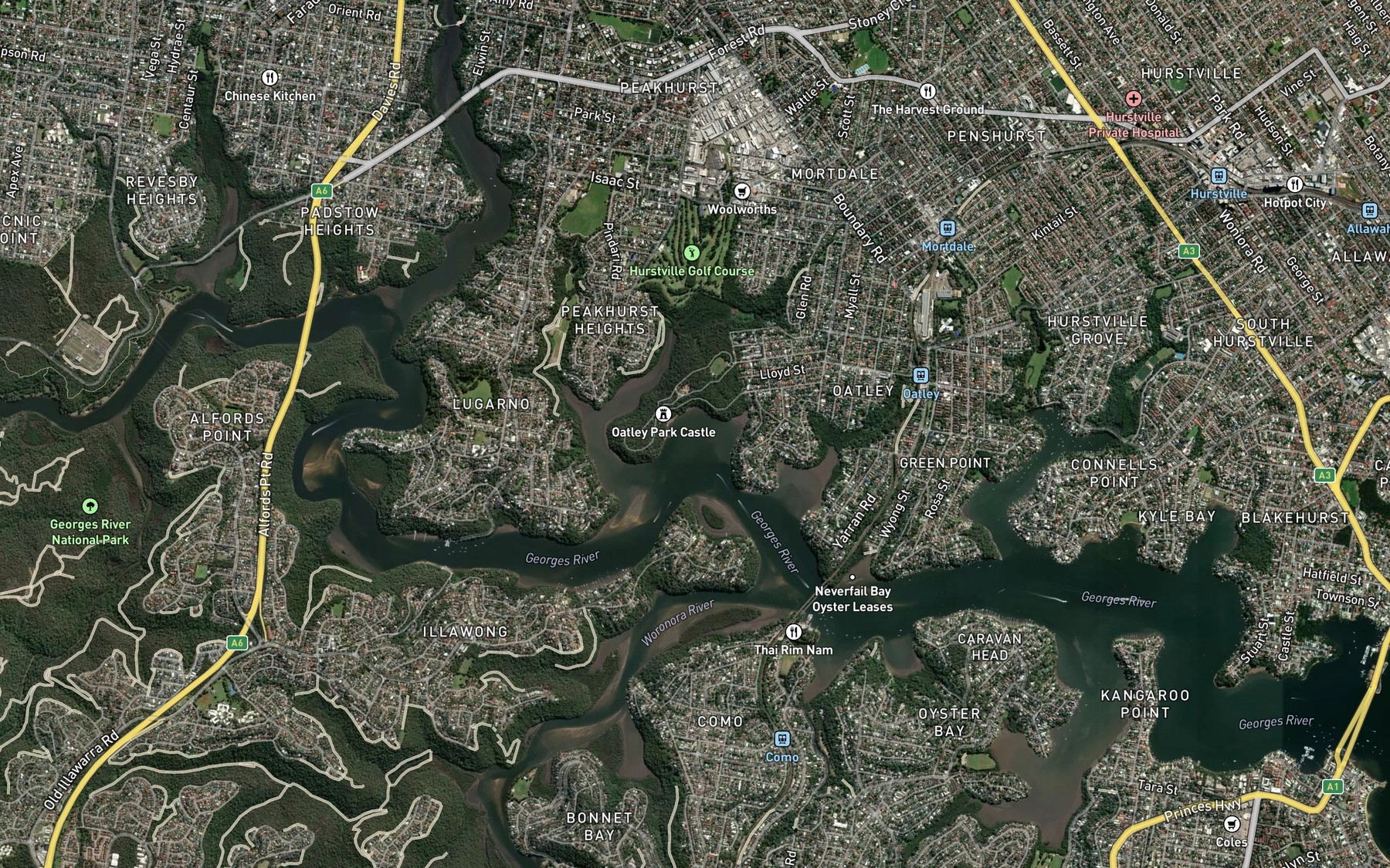Satellite map of the Jewfish Bay
