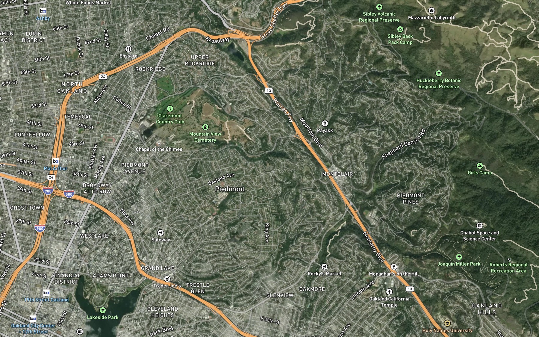 Satellite map of the Reservoir Number Two