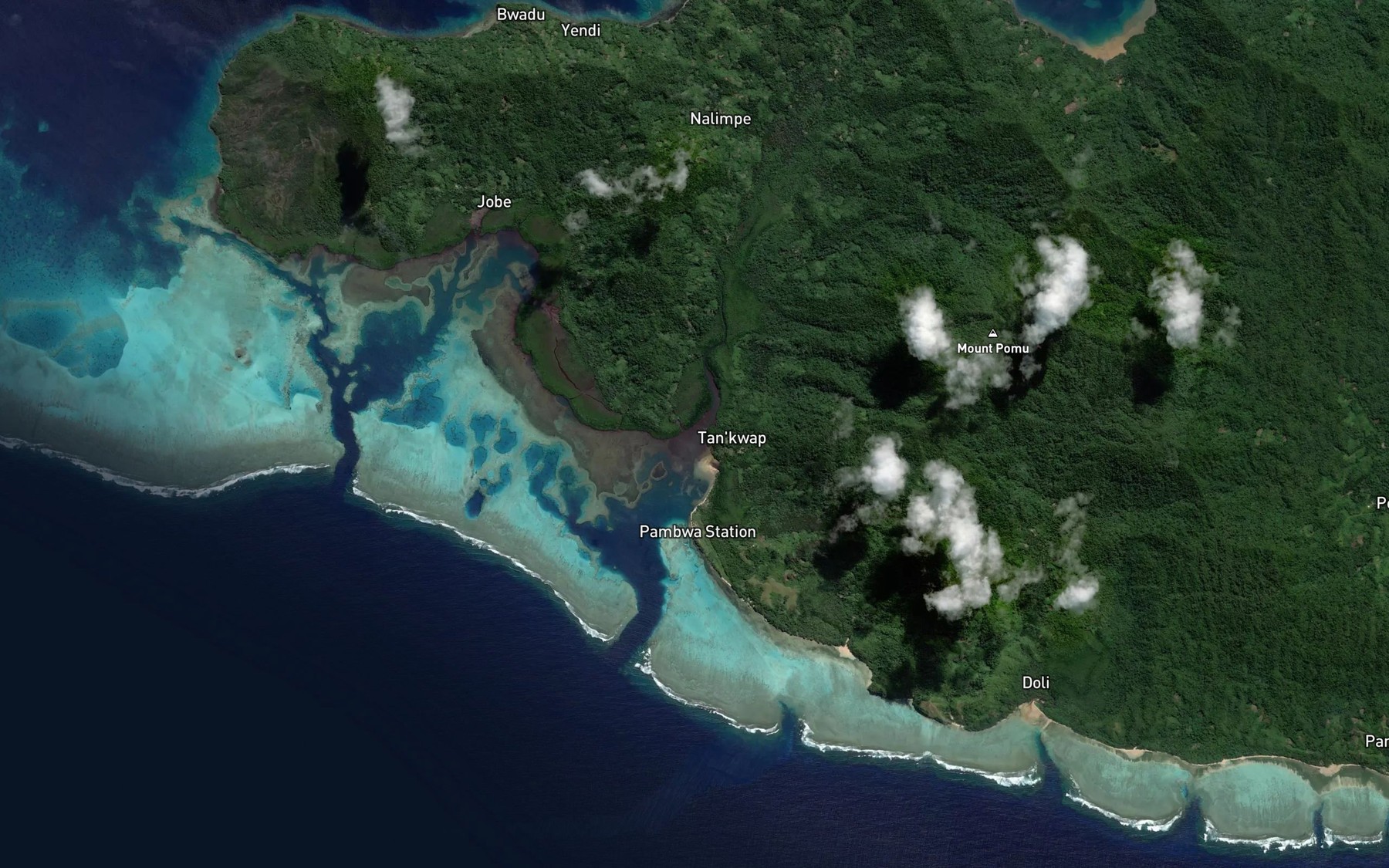 Satellite map of the Gwe Creek