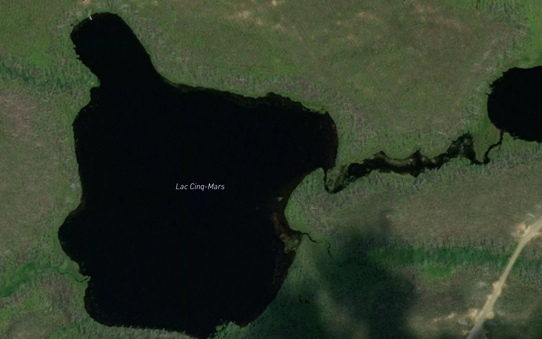 Satellite map of the Lac Cinq-Mars