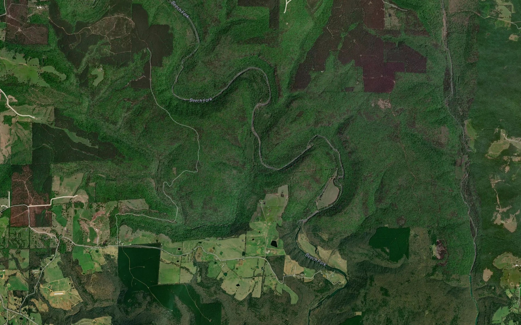 Satellite map of the Panther Skin Creek