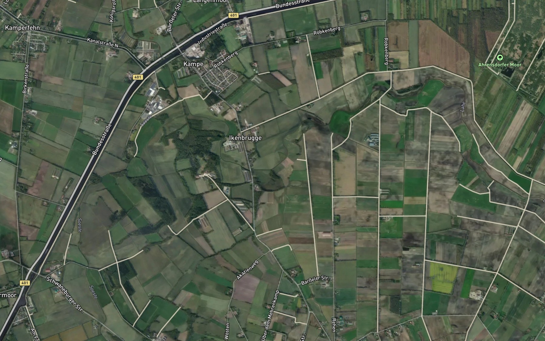 Satellite map of the Streek