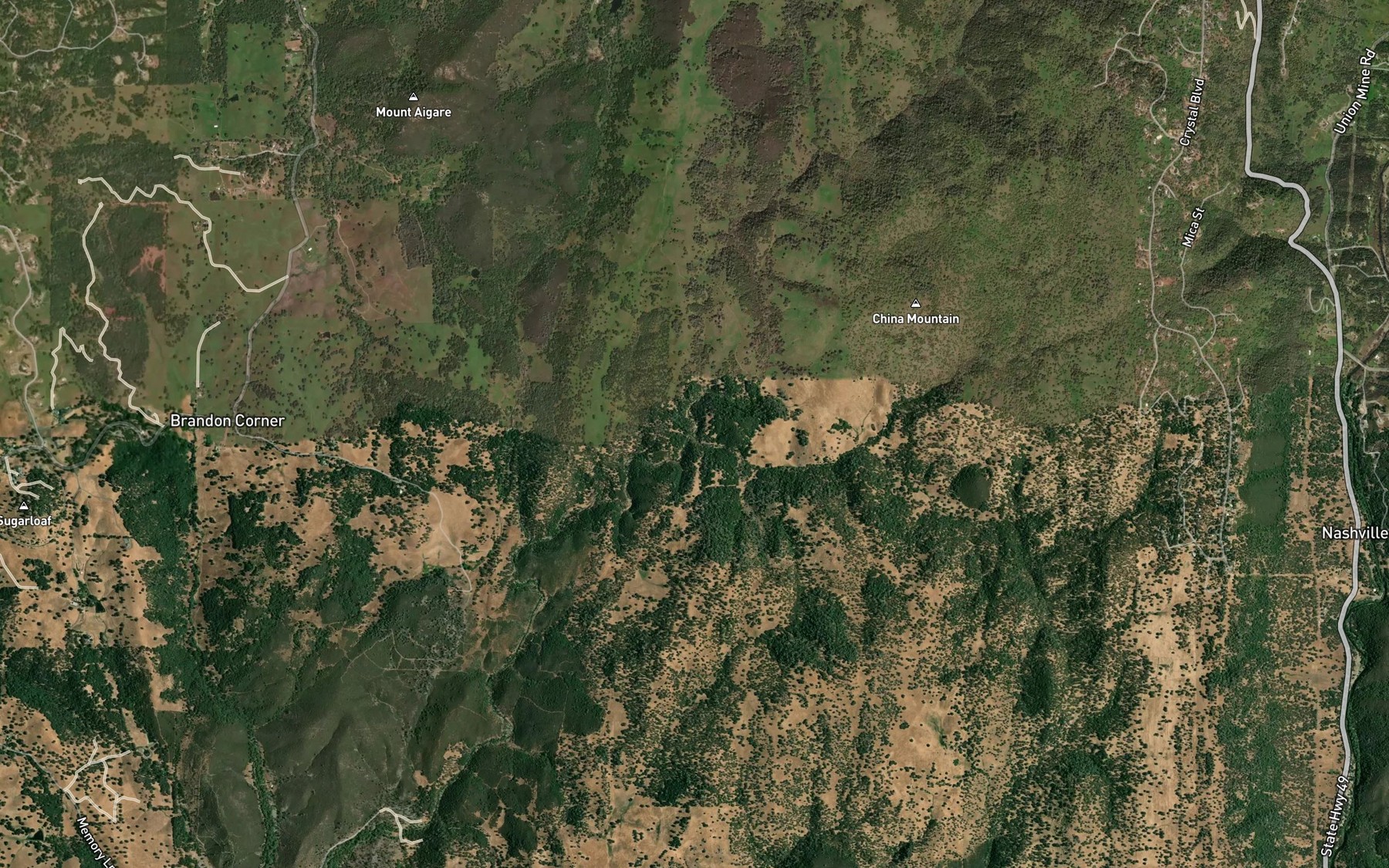 Satellite map of the Fanny Creek