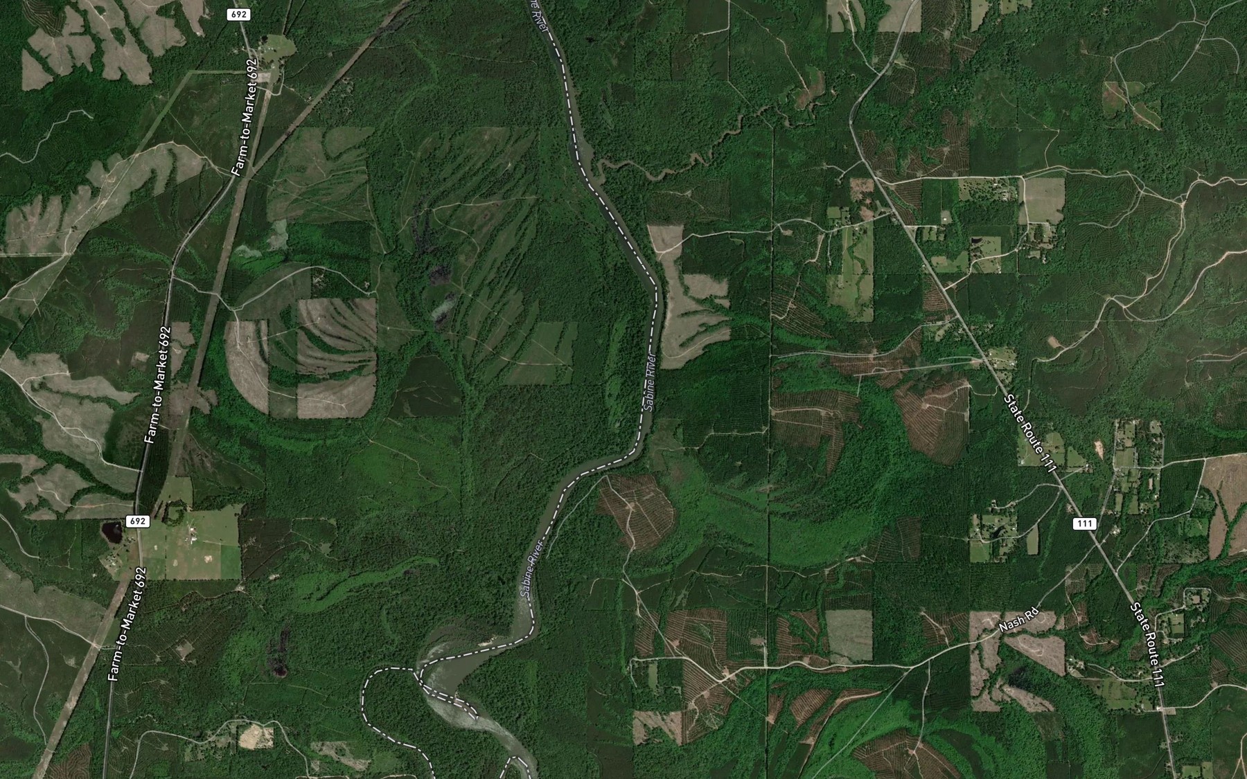Satellite map of the Copeland Lakes