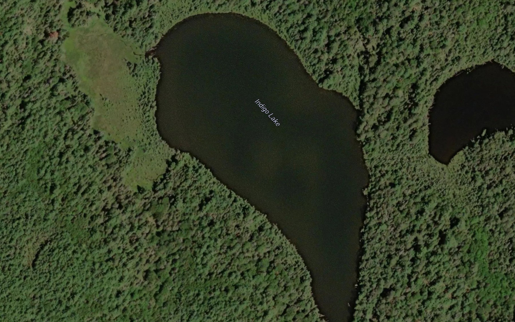 Satellite map of the Indigo Lake