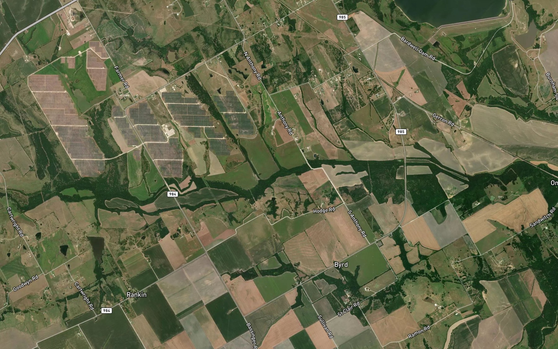 Satellite map of the Elm Branch