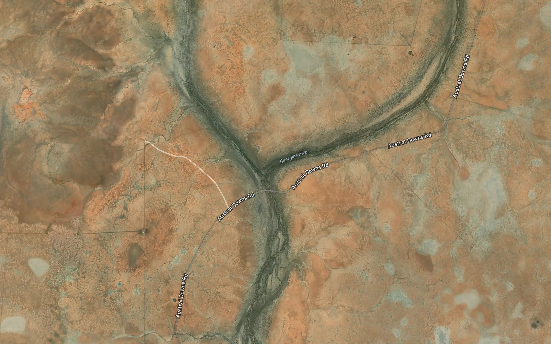Satellite map of the James River