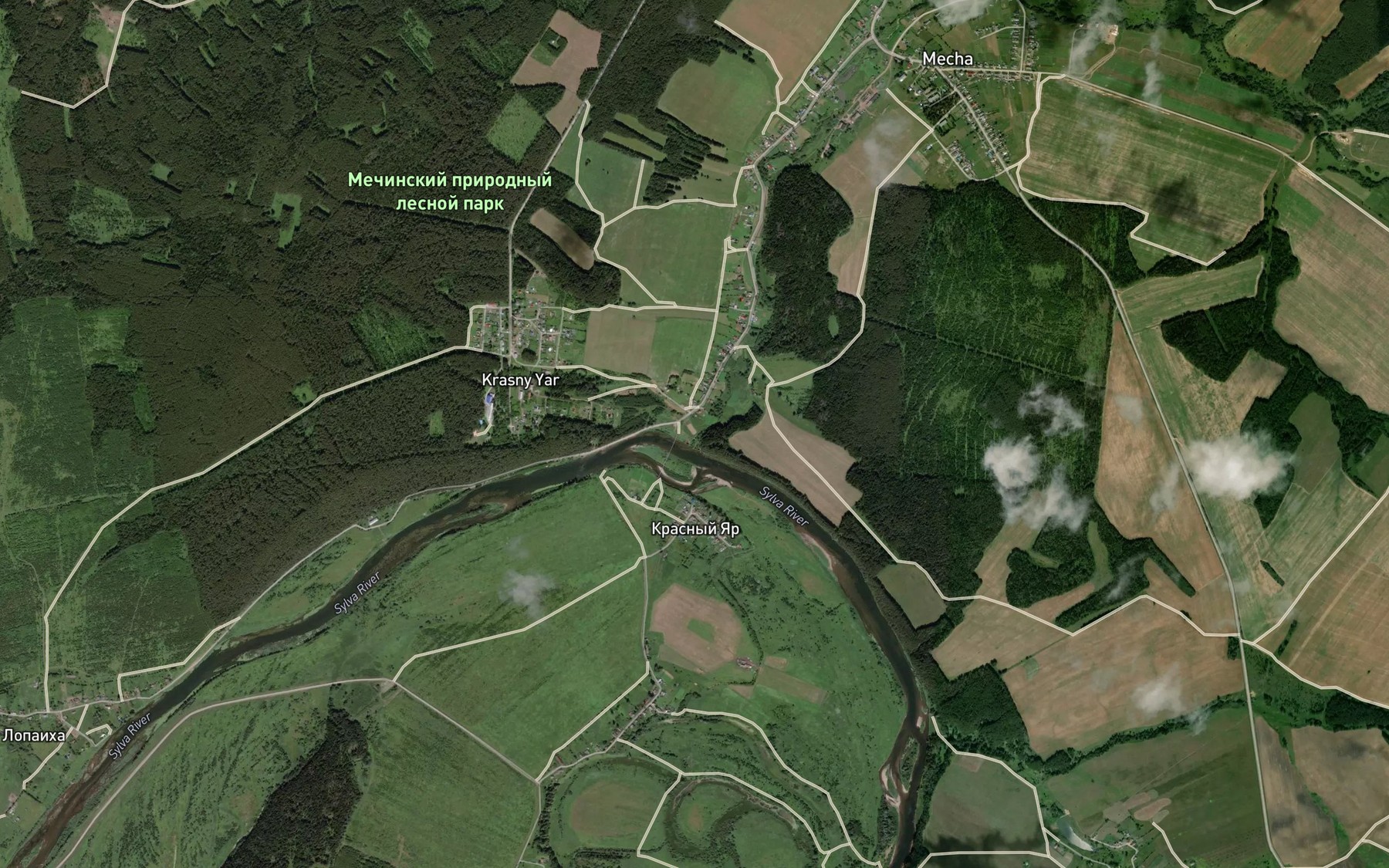 Satellite map of the Mechinka