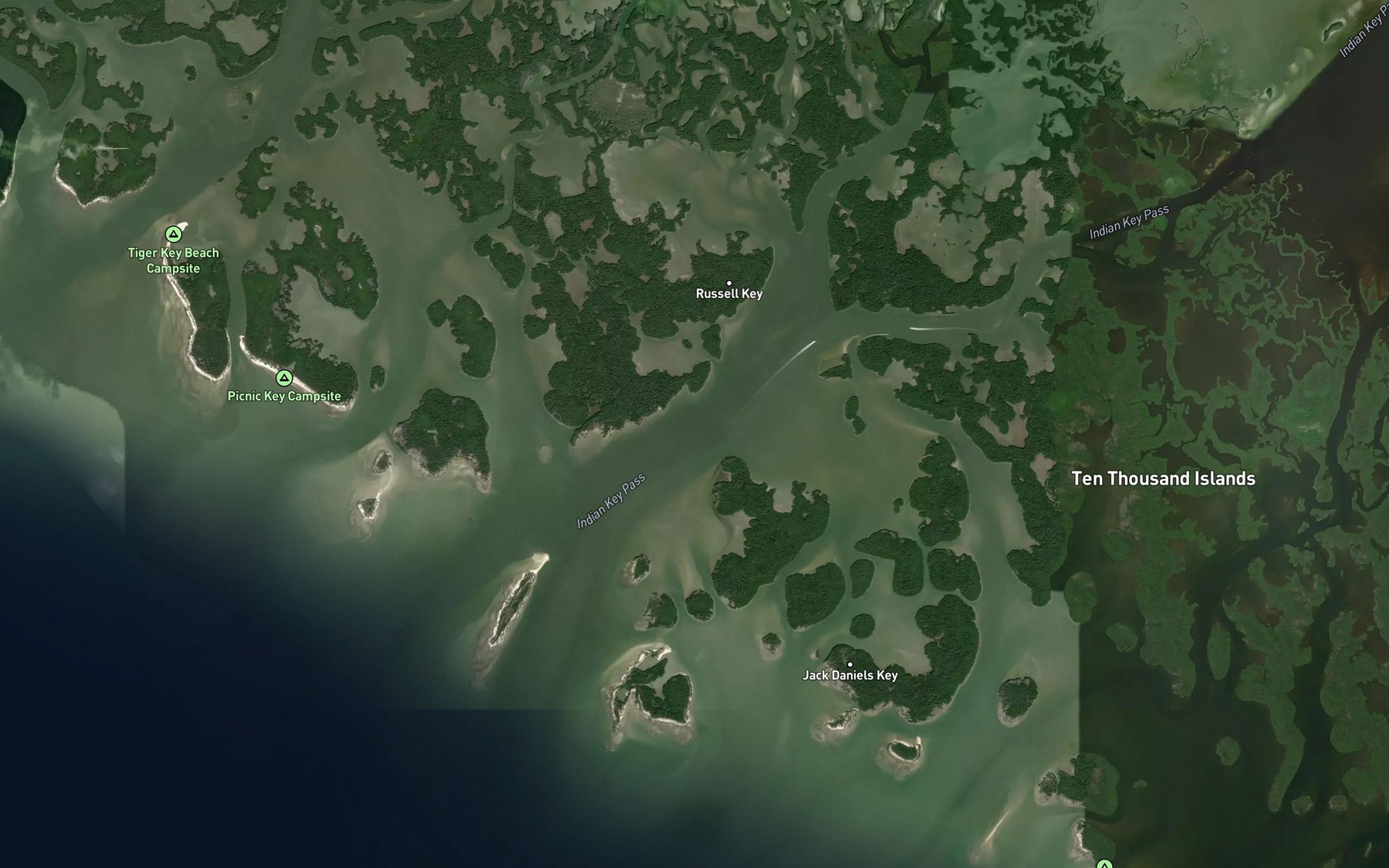 Satellite map of the Indian Key Pass