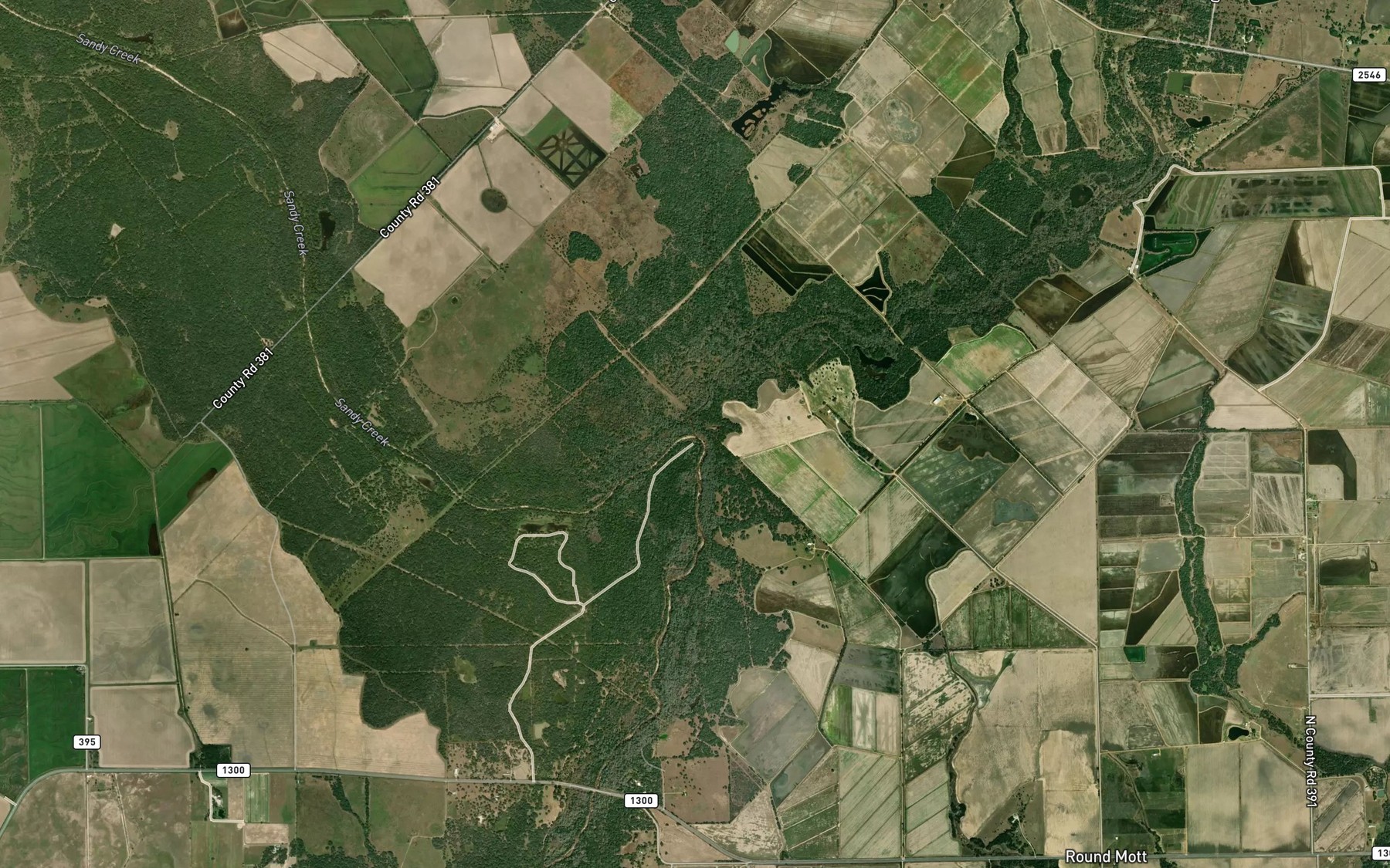 Satellite map of the Pinoak Creek