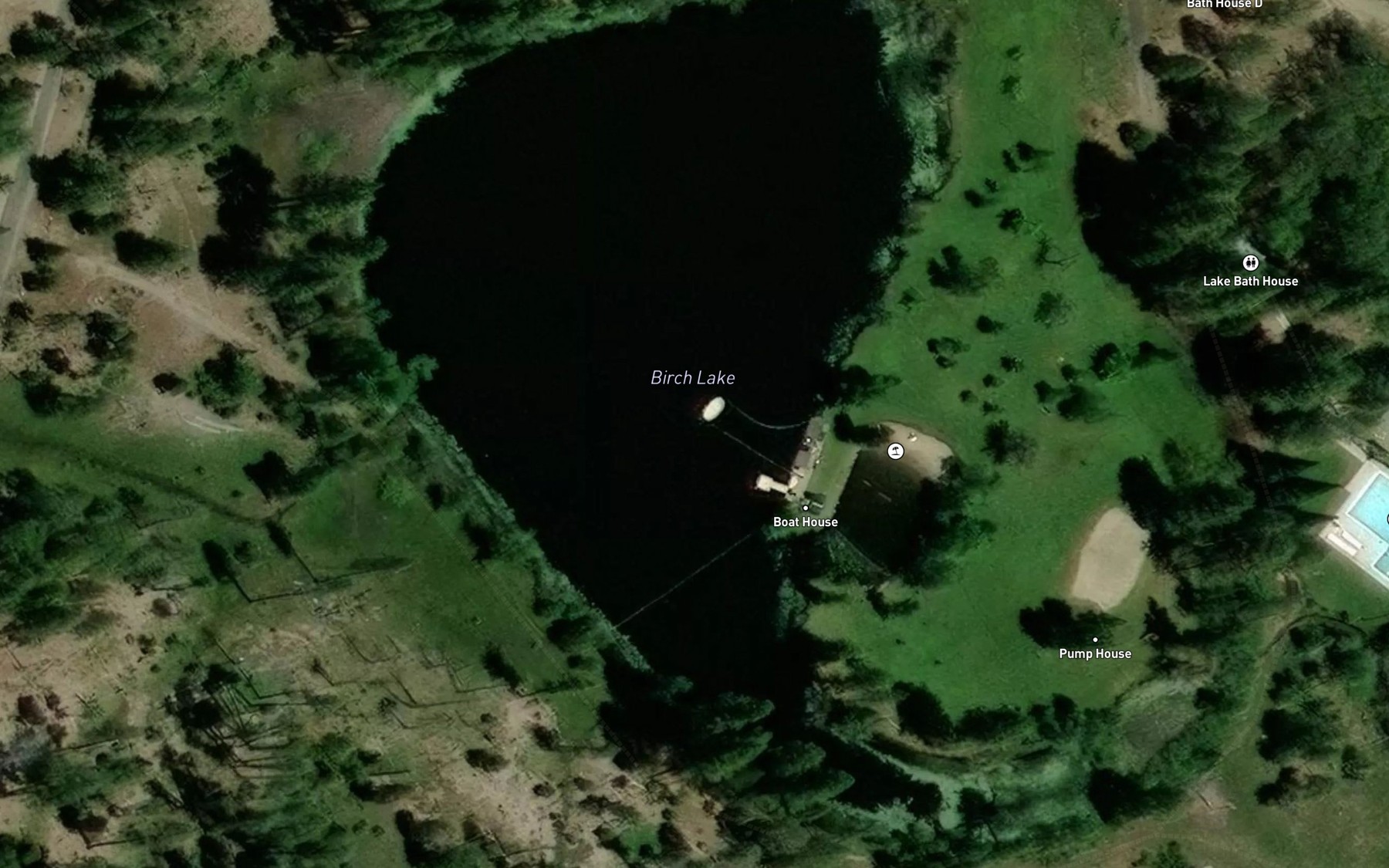 Satellite map of the Birch Lake
