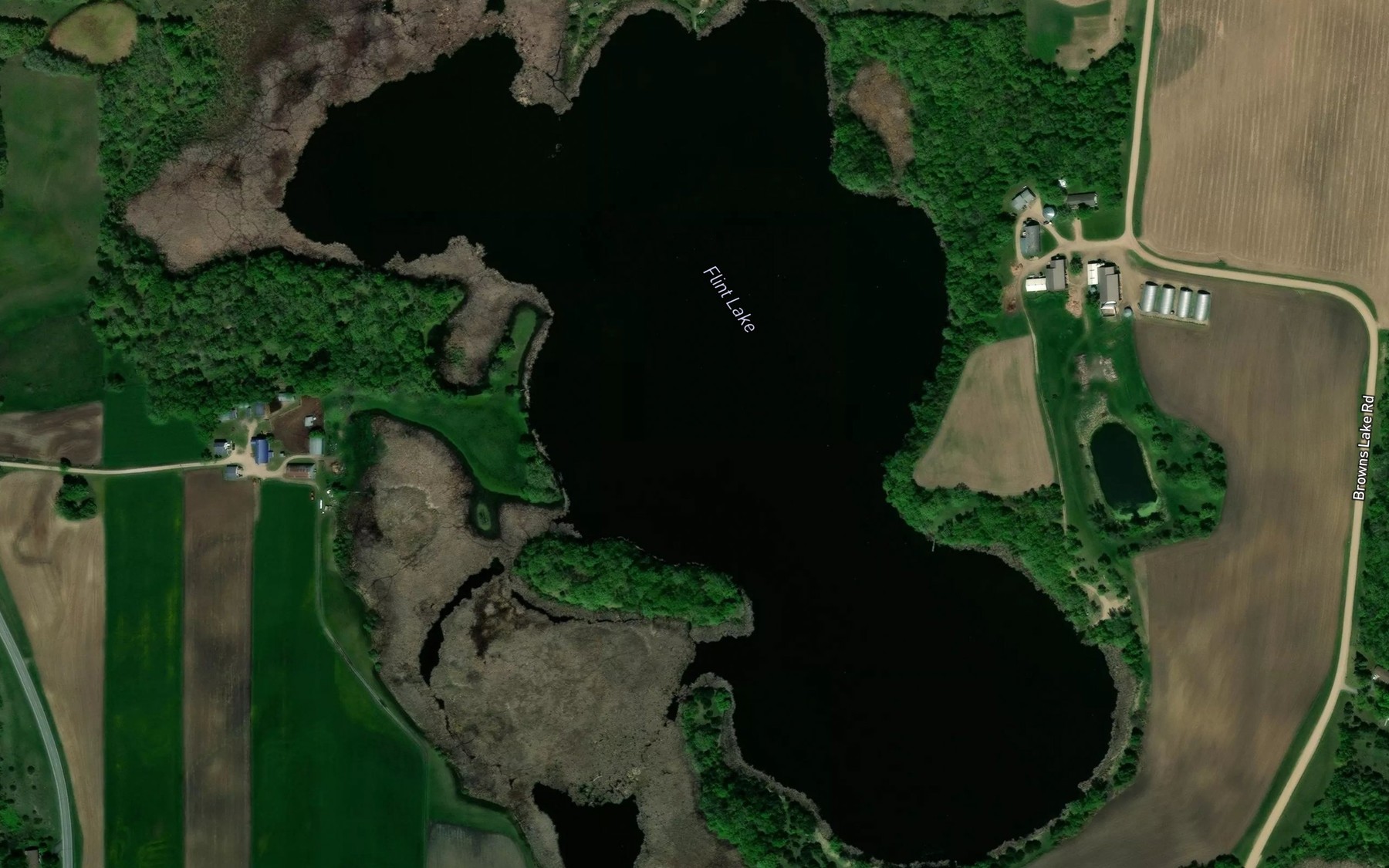 Satellite map of the Flint Lake
