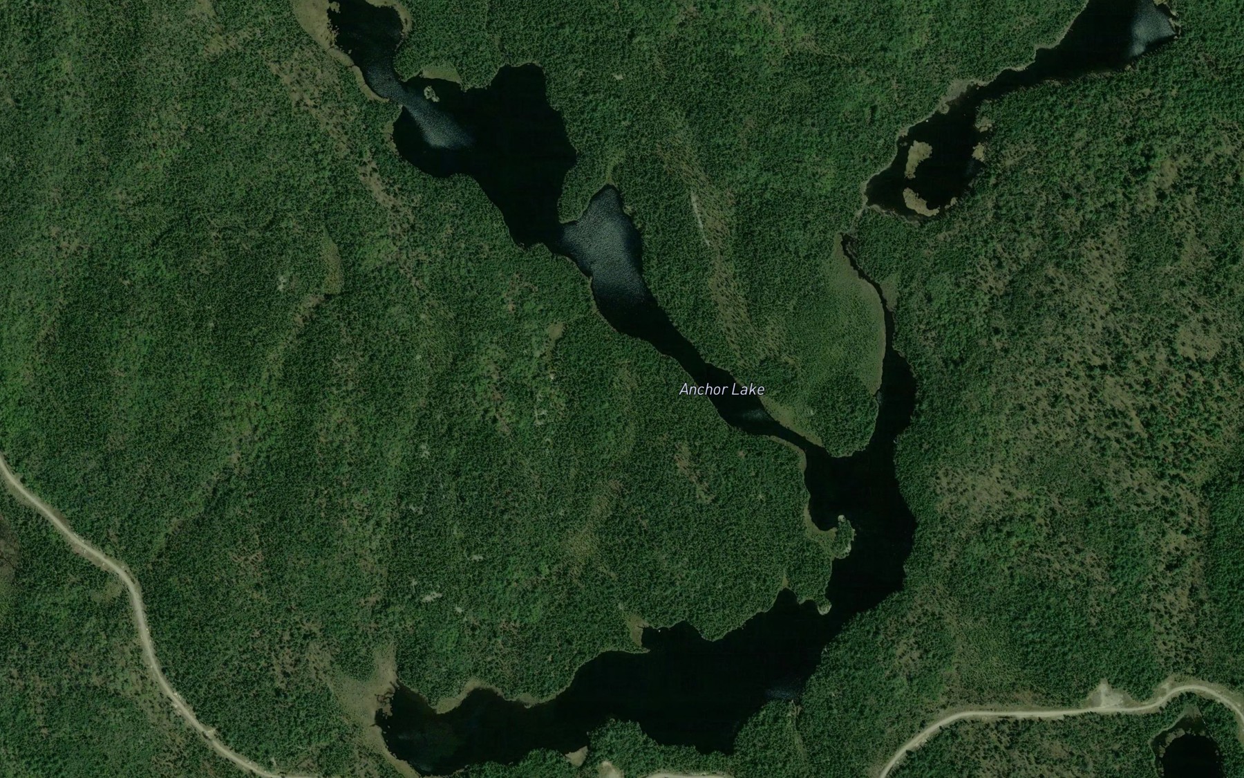 Satellite map of the Anchor Lake