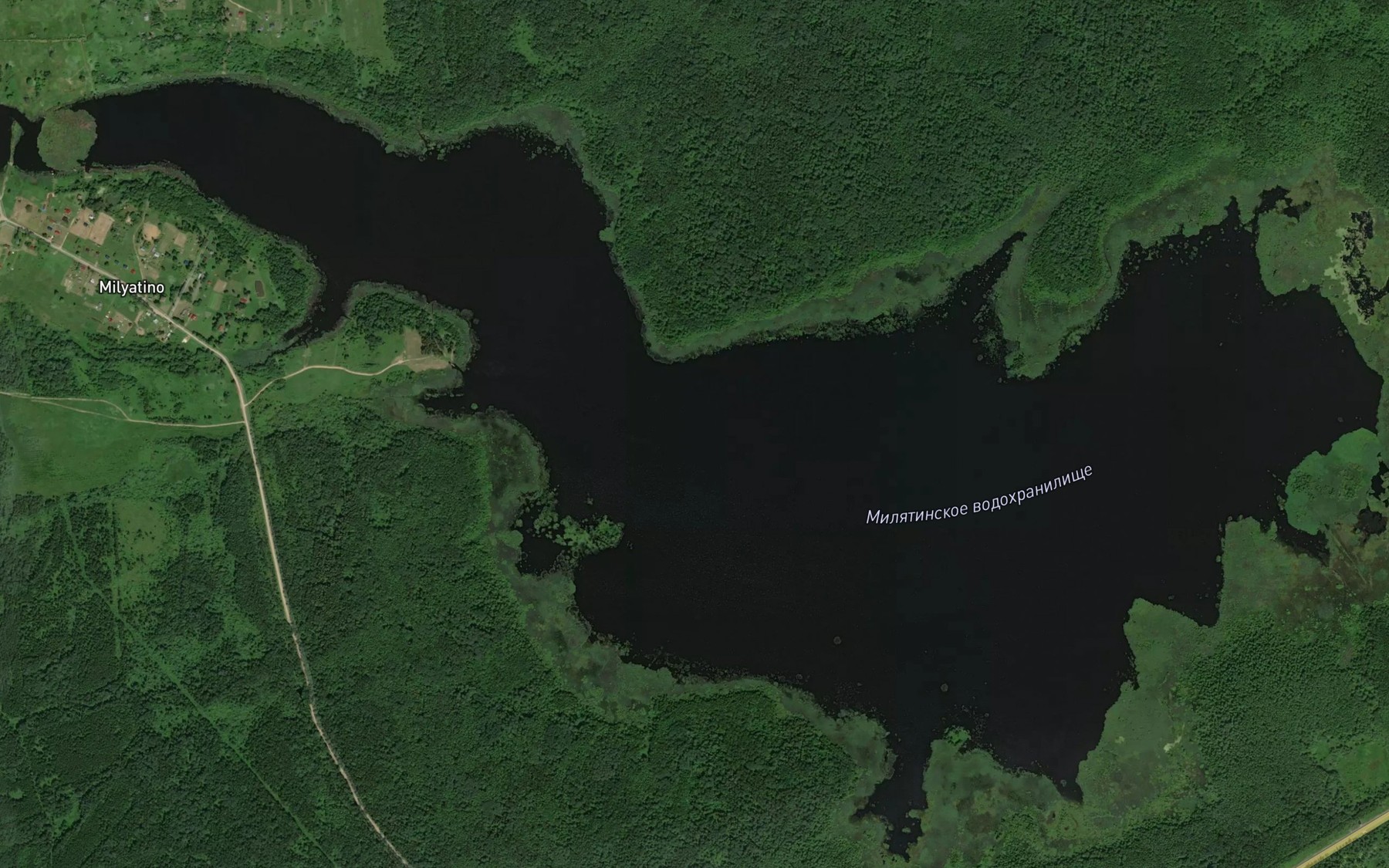Satellite map of the Ozero Milyatinskoye