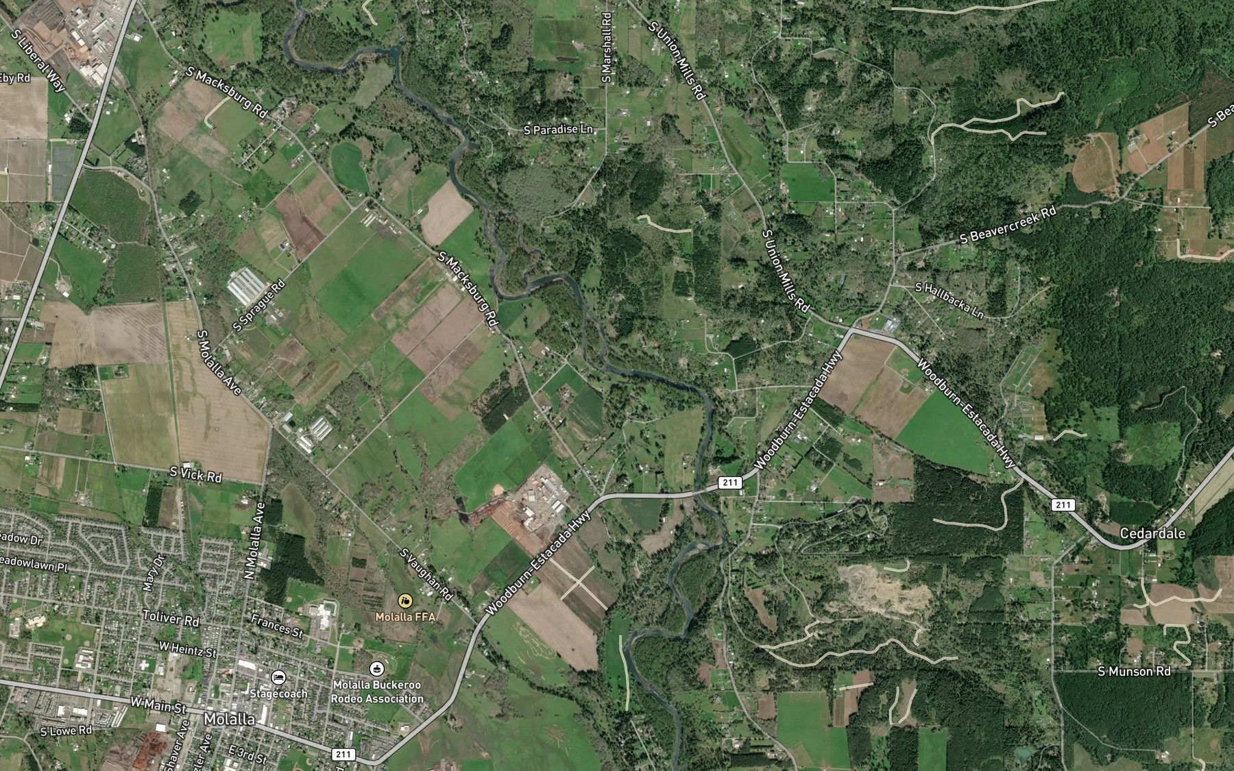 Satellite map of the Wright Creek (historical)