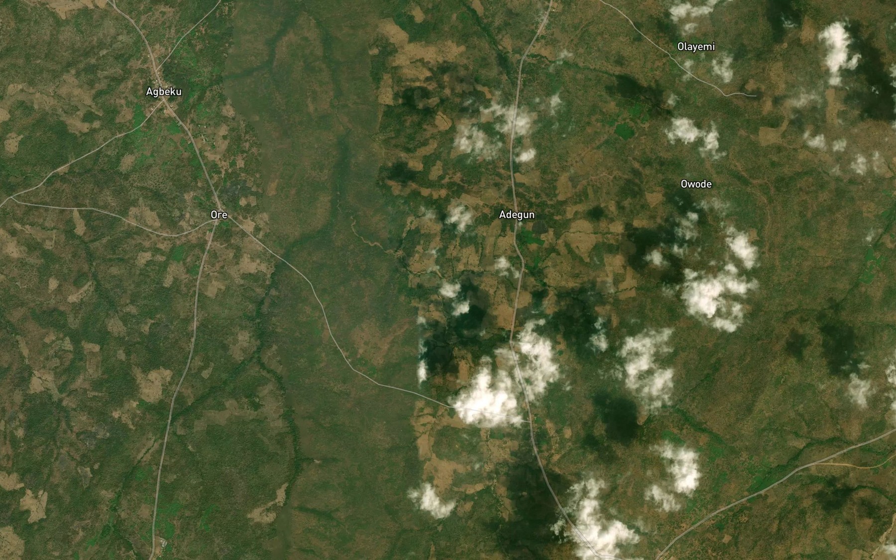 Satellite map of the RiverAwua