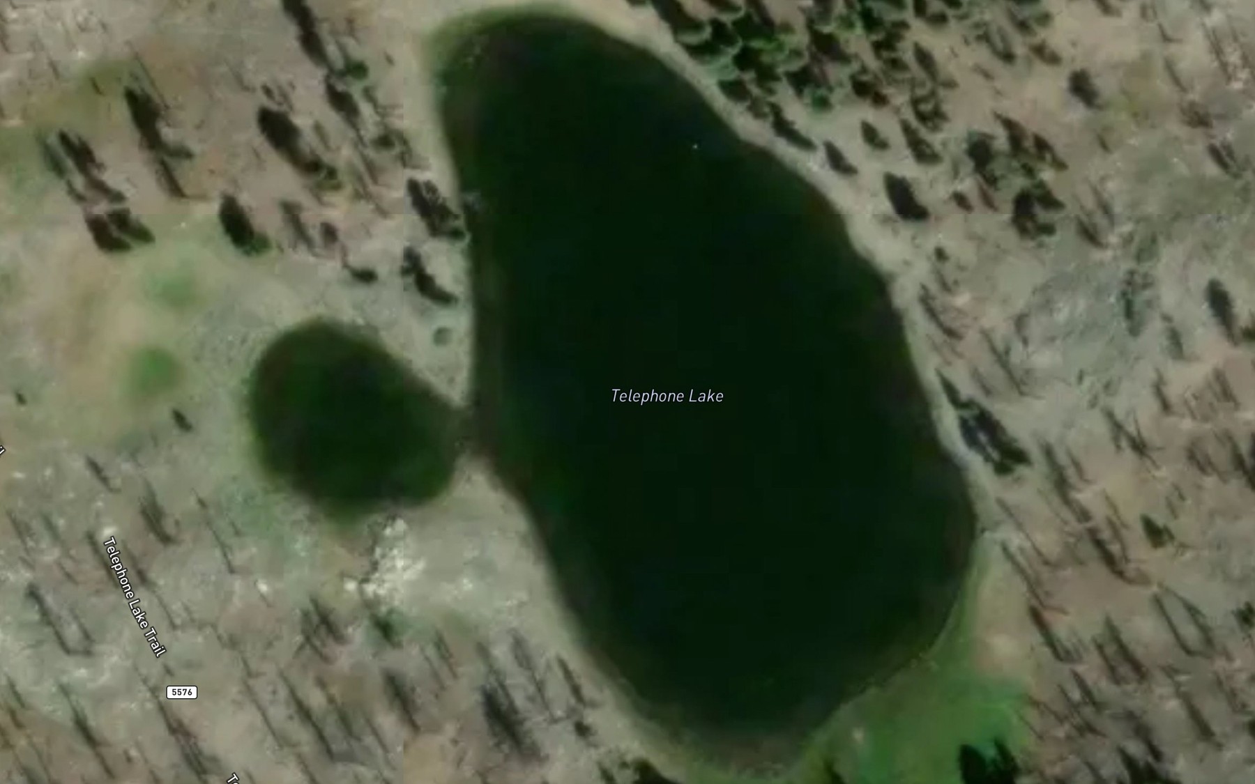 Satellite map of the Telephone Lake