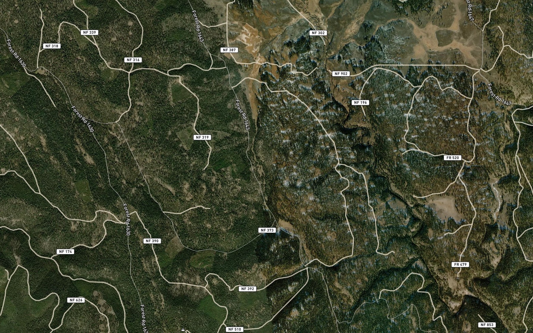Satellite map of the Frazier Spring