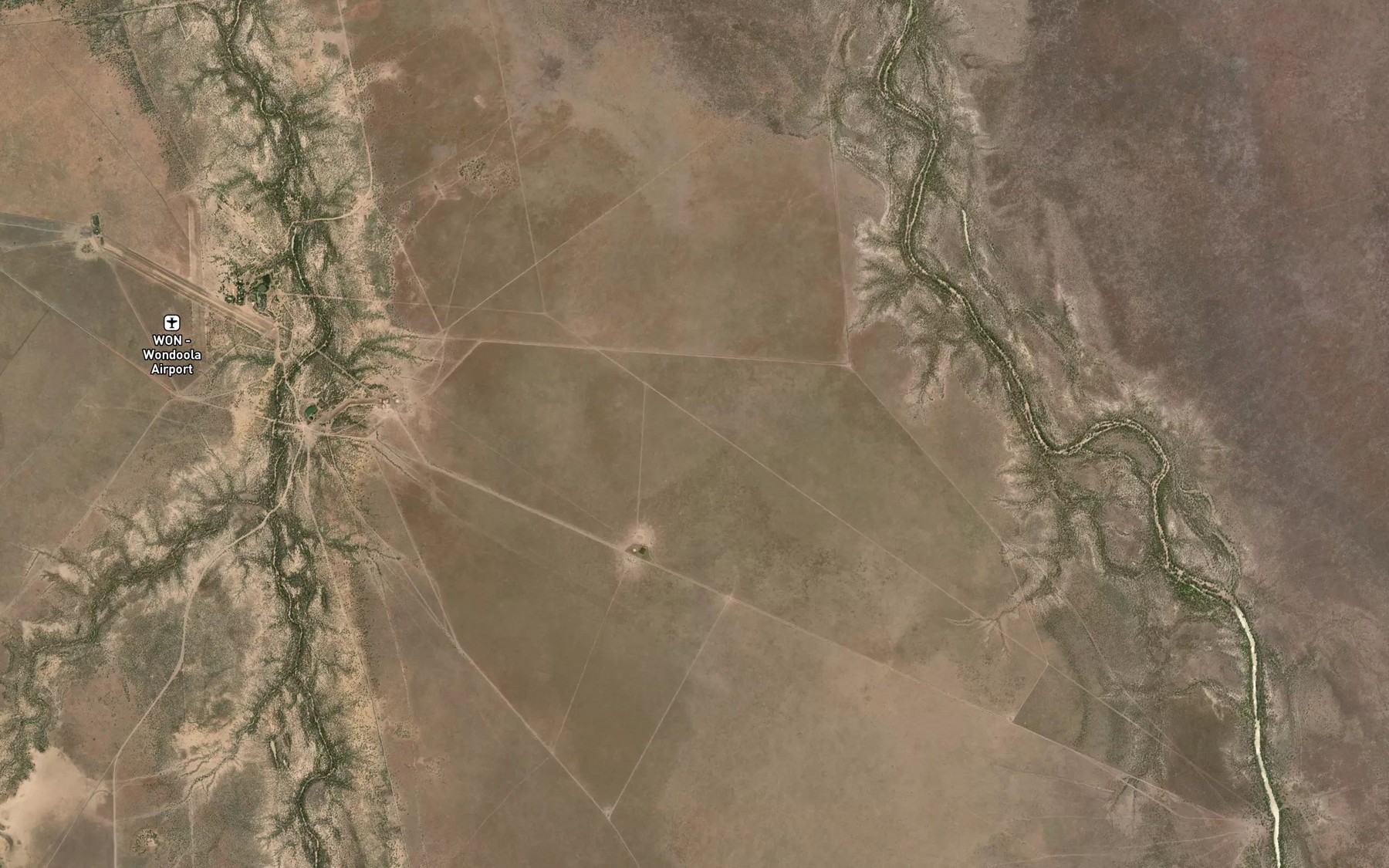Satellite map of the Native Dog Creek