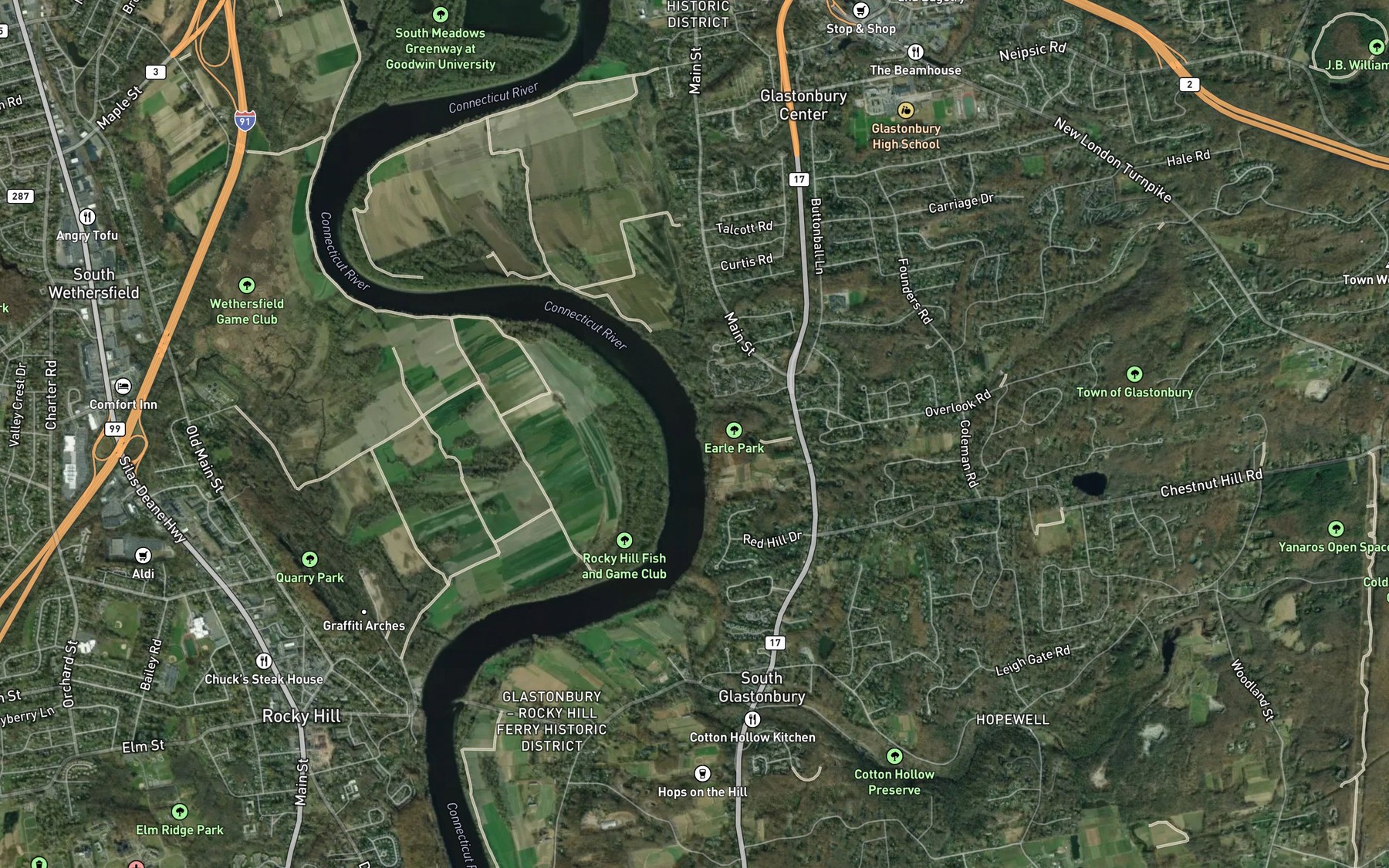 Satellite map of the Hubbard Brook