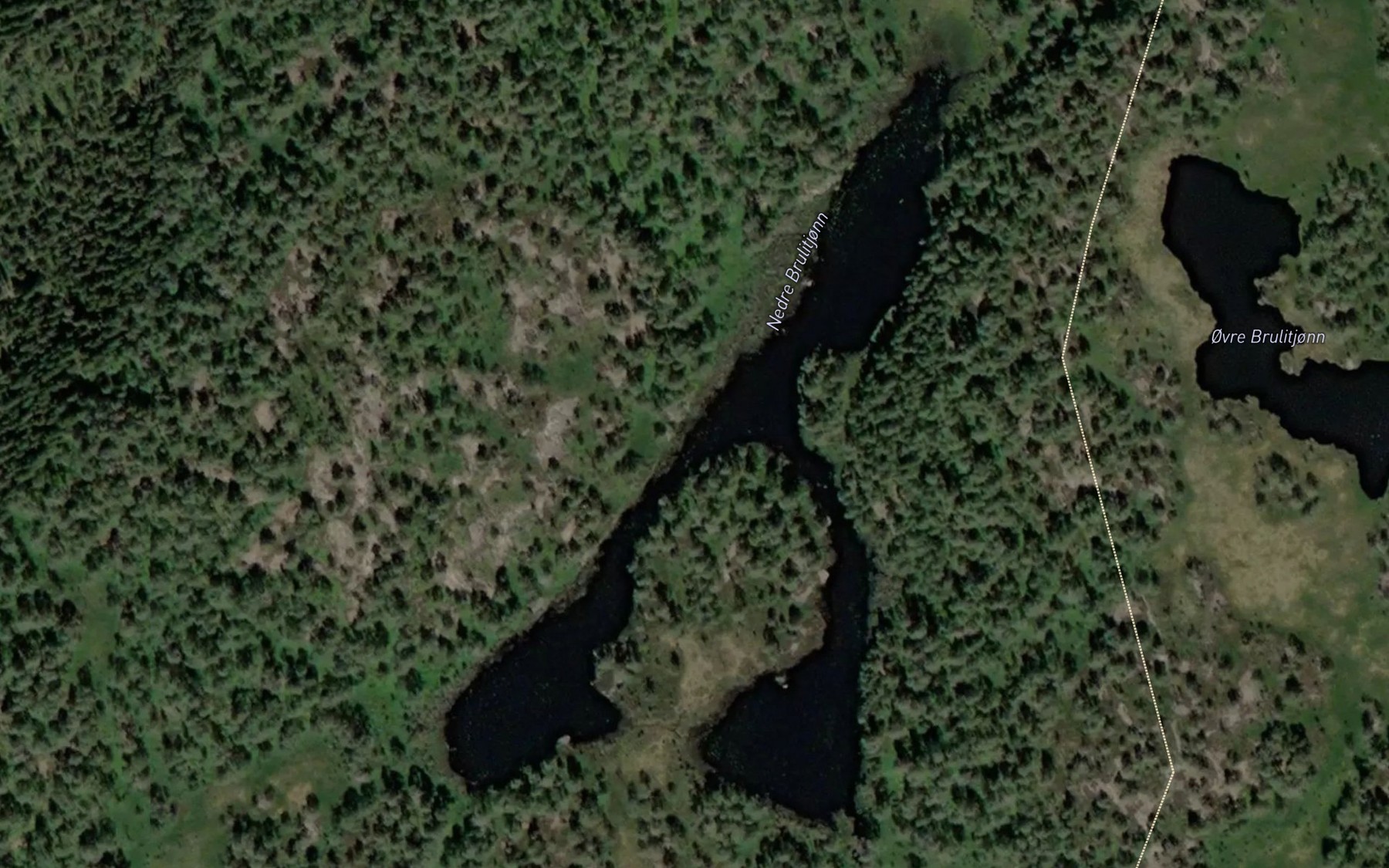 Satellite map of the Nedre Brulitjonn