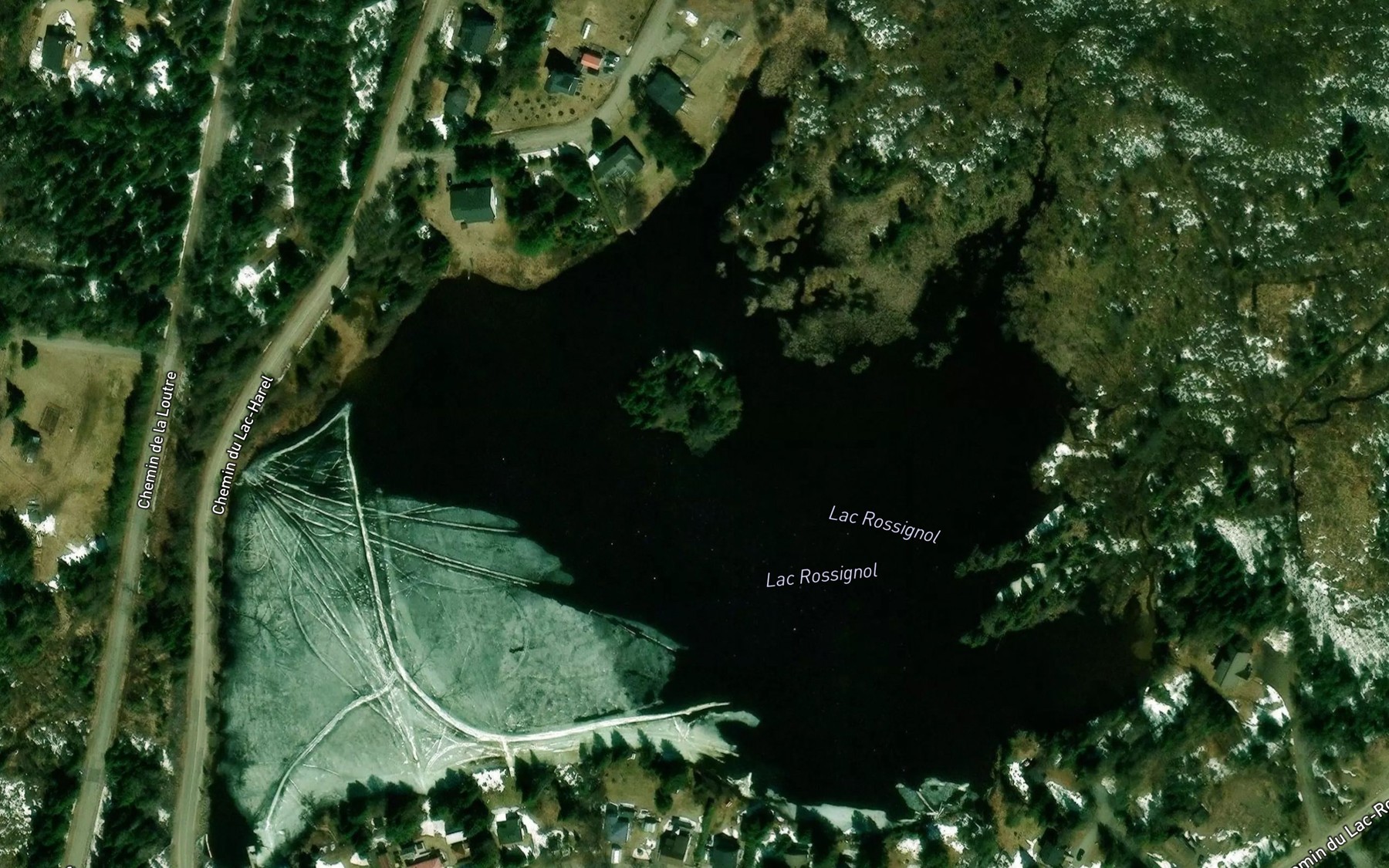Satellite map of the Lac Rossignol