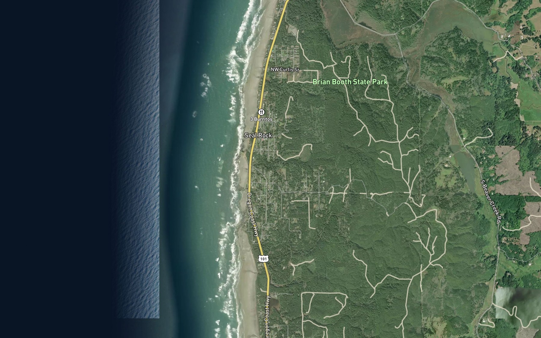 Satellite map of the Little Creek Spring