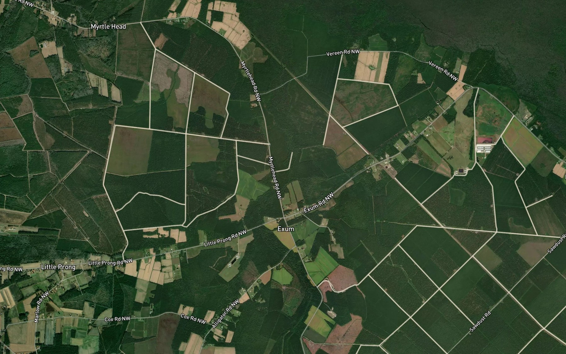 Satellite map of the Bay Branch