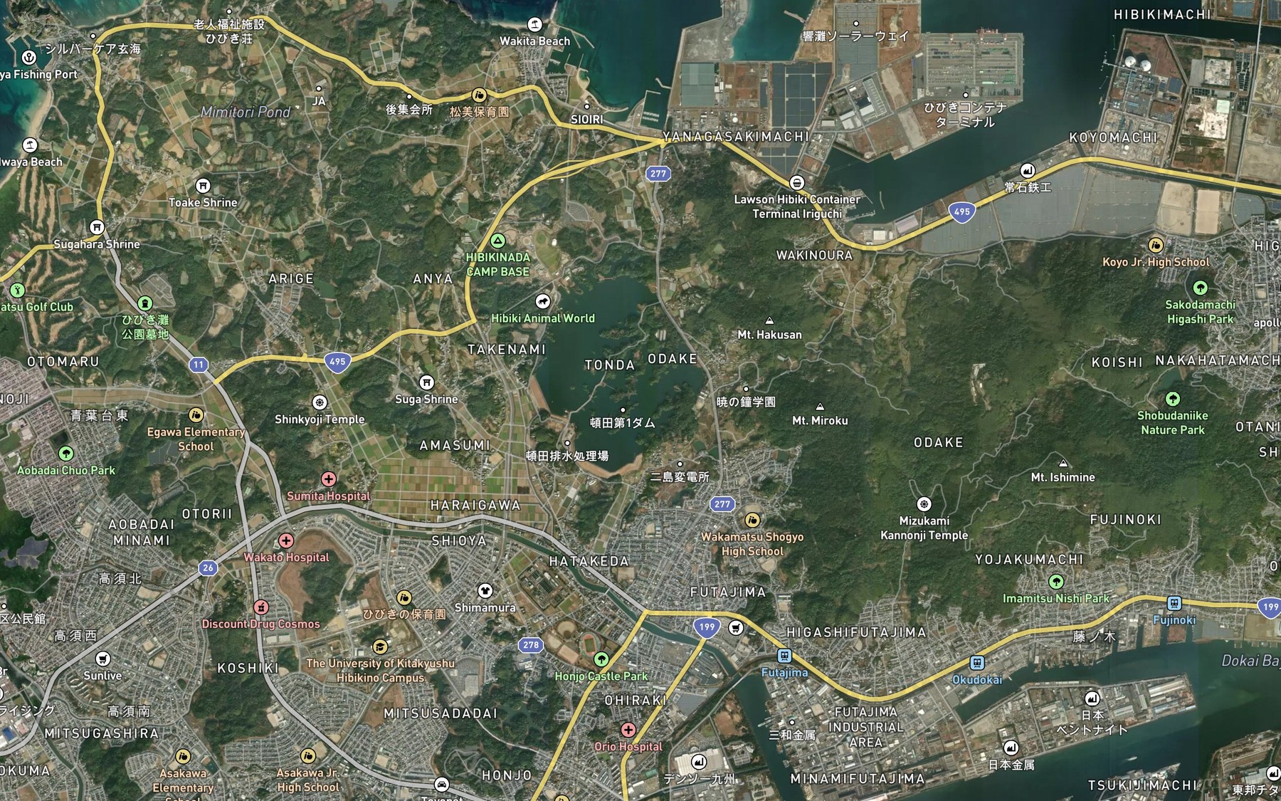 Satellite map of the Tonda Daiichi Chosuichi
