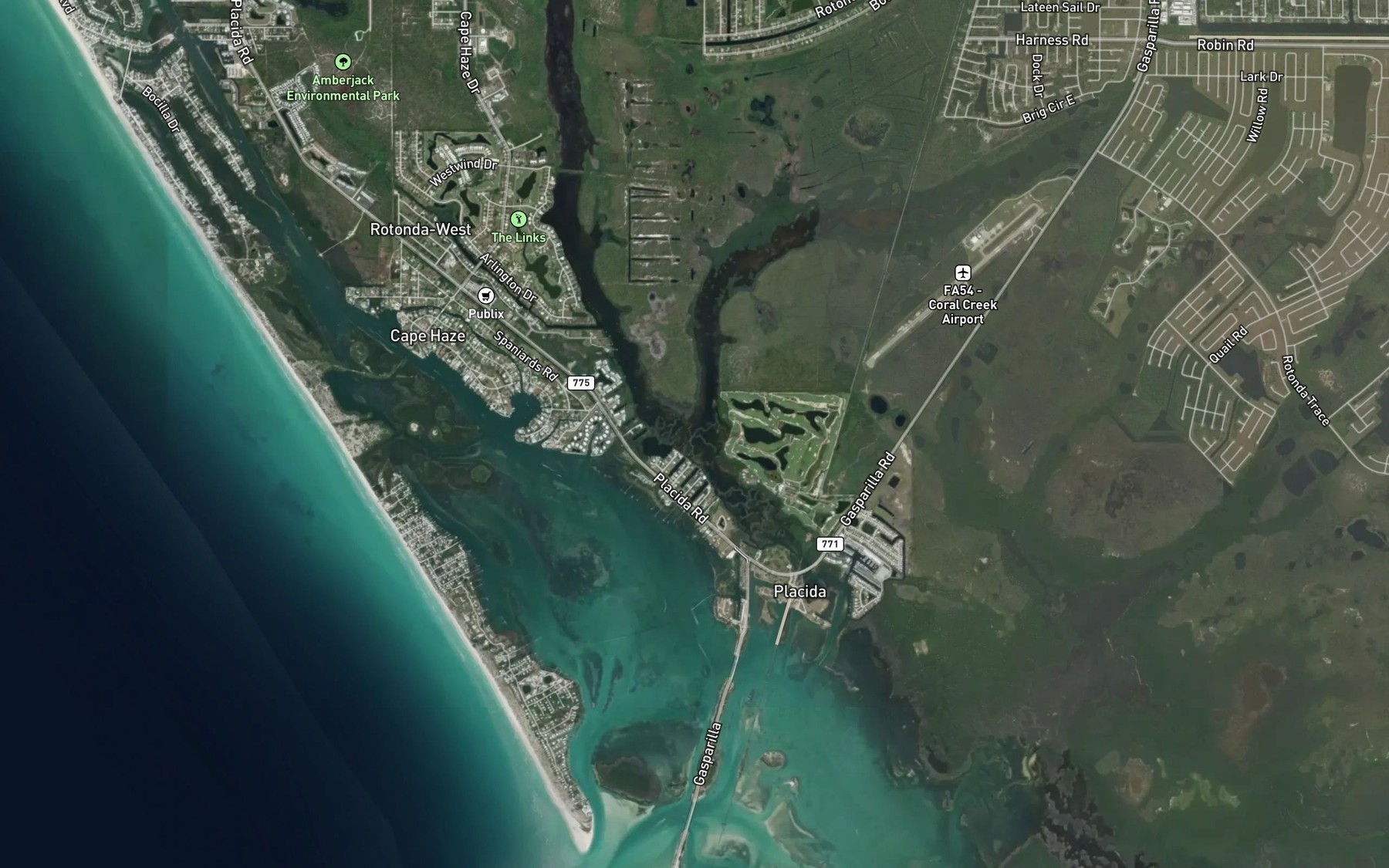 Satellite map of the West Branch Coral Creek