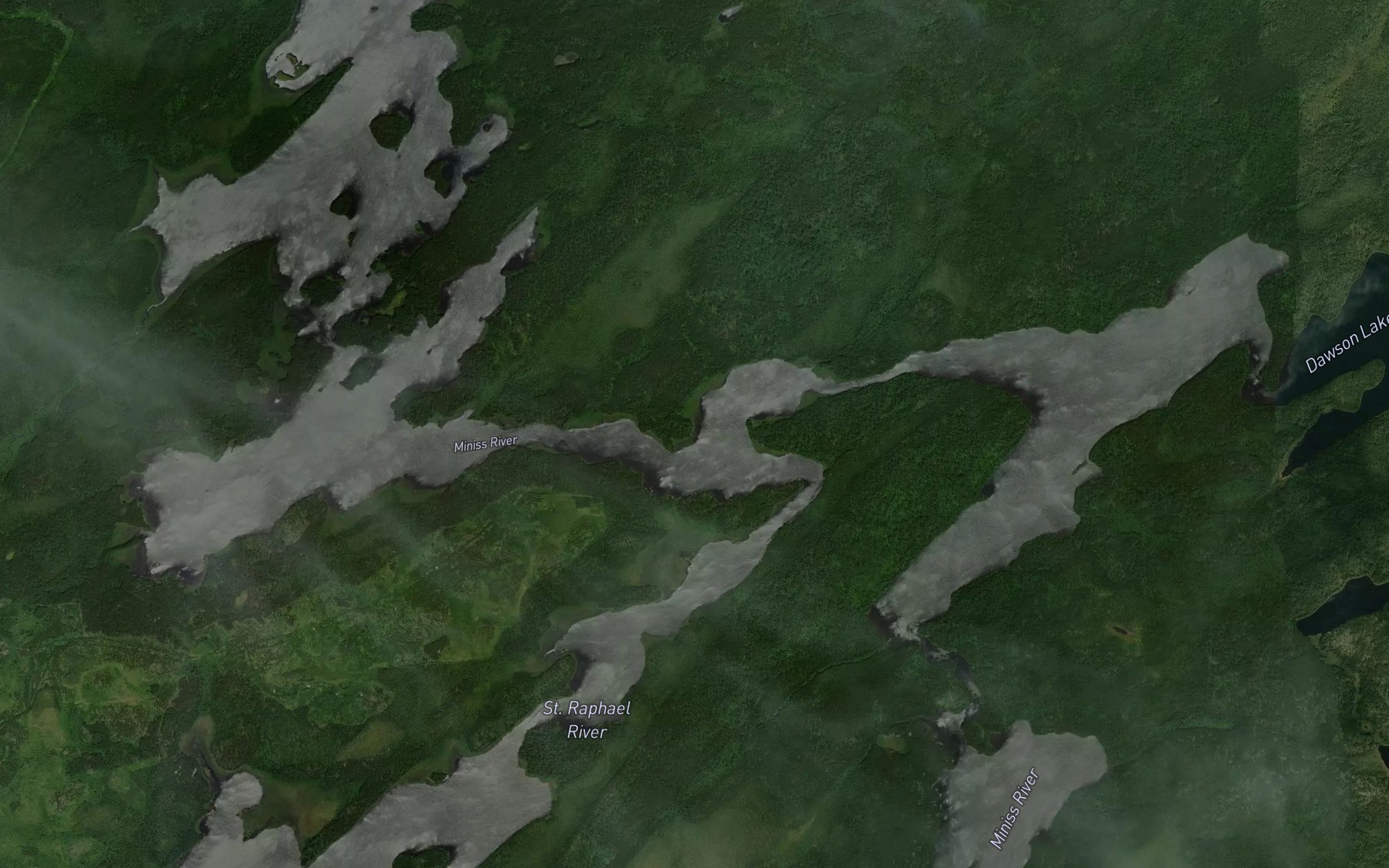 Satellite map of the St. Raphael River