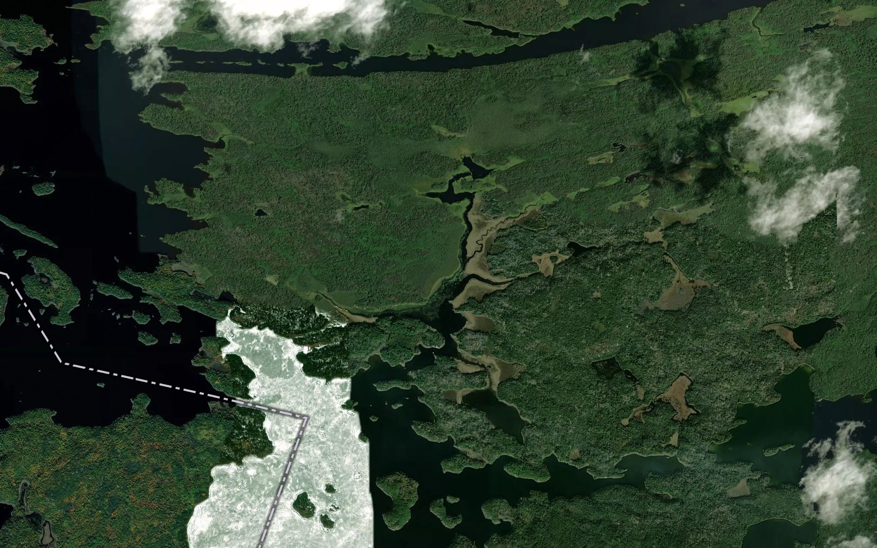 Satellite map of the Rice Bay