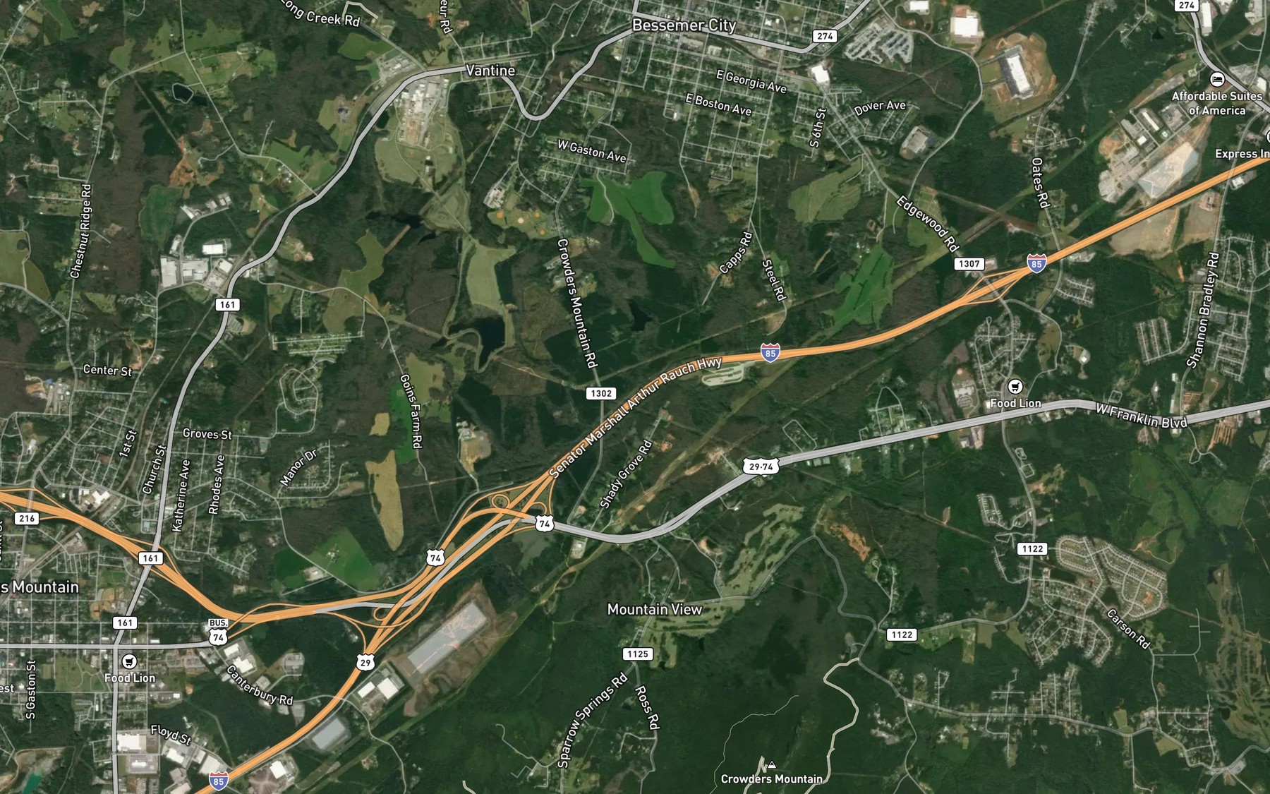Satellite map of the Storage Area Number Two