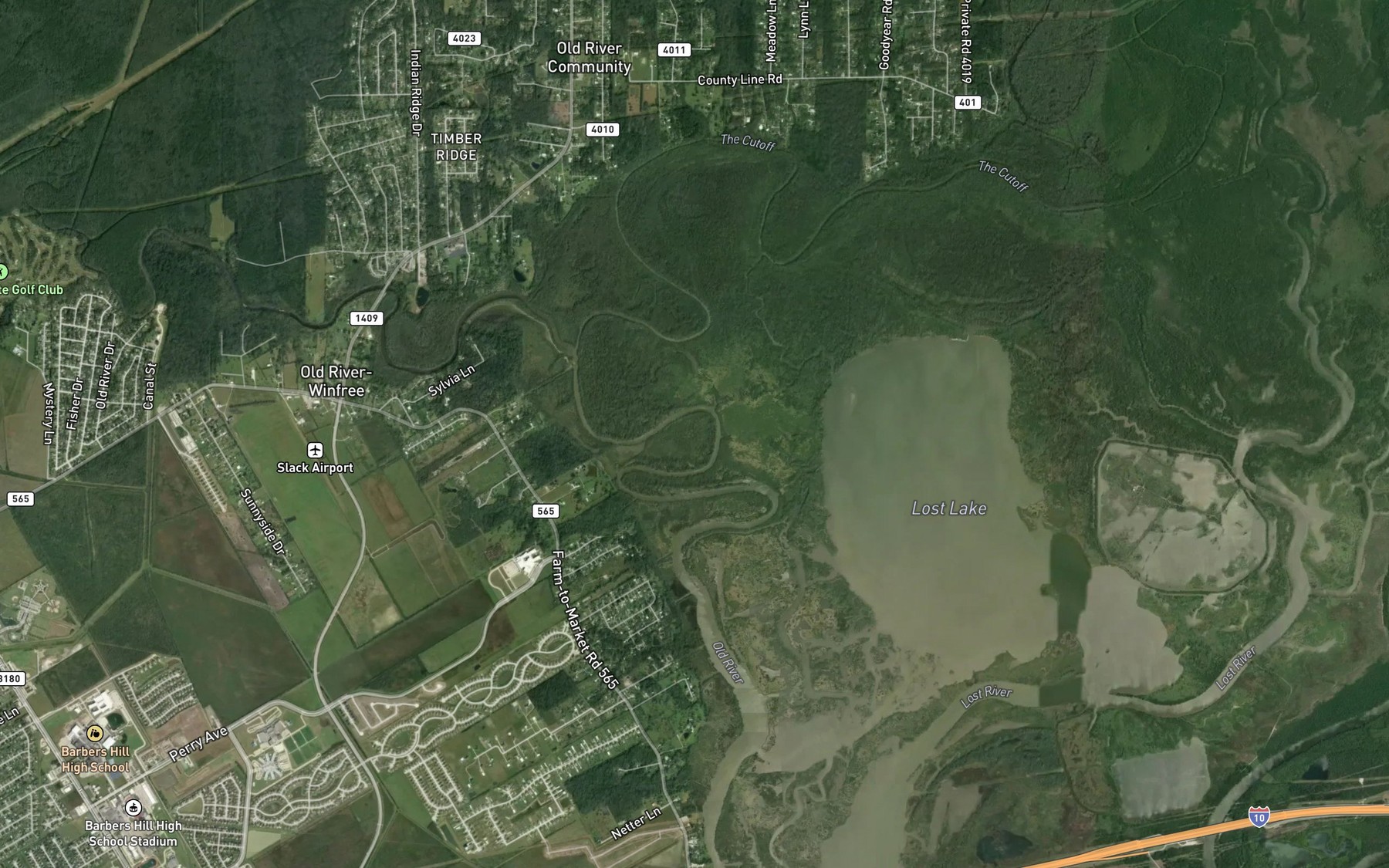 Satellite map of the Devils Elbow