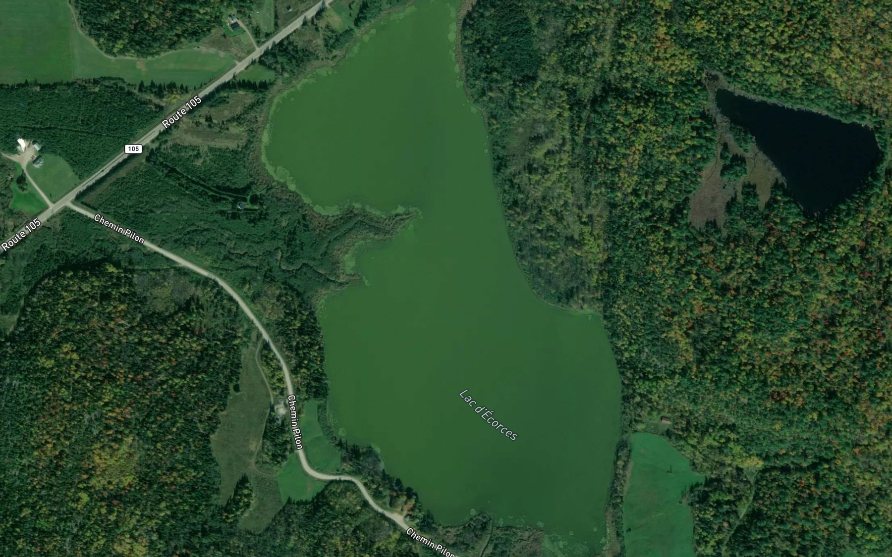 Satellite map of the Lac d'Ecorces